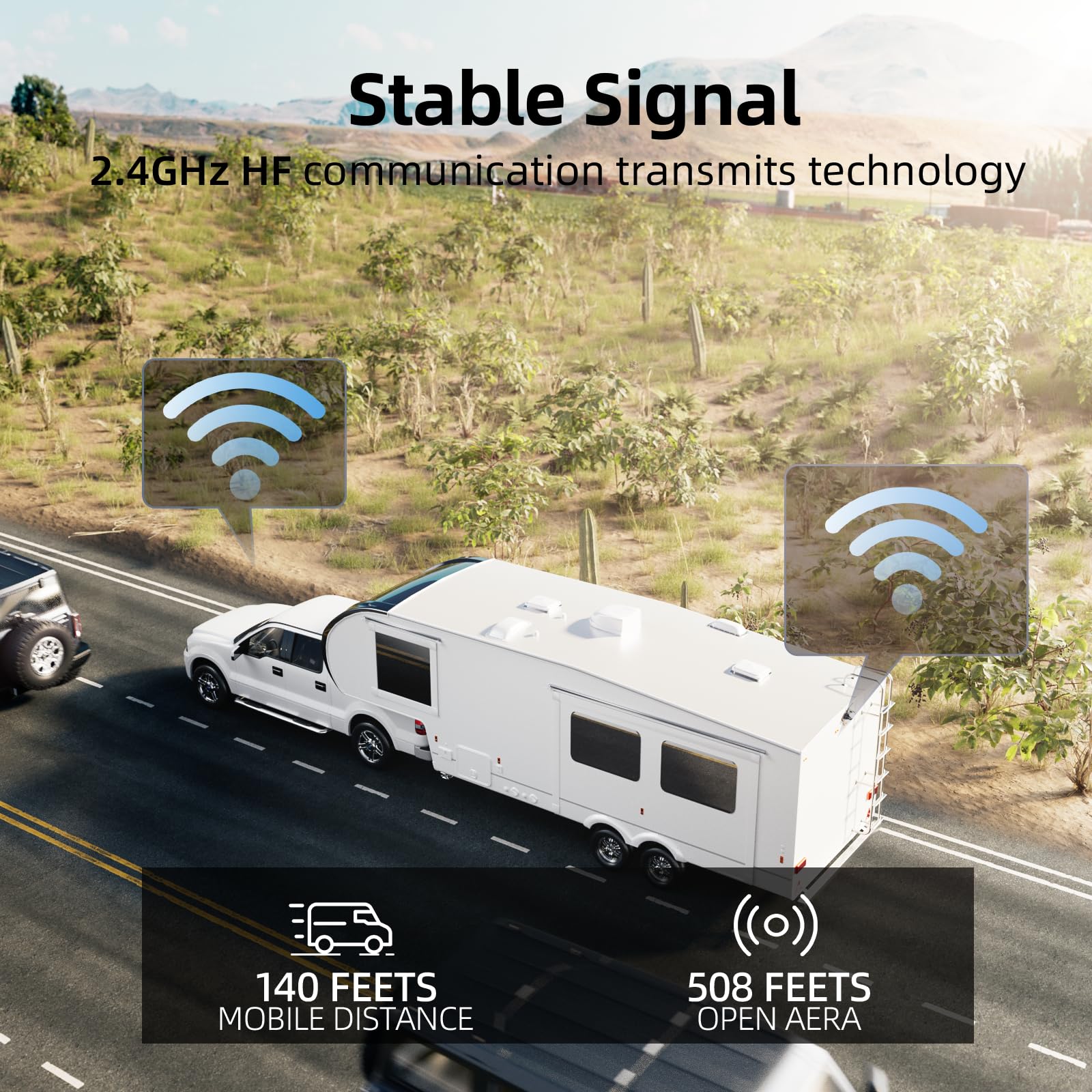 Erapta Wireless Rv Backup Camera System, 1080P 5'' Monitor With 1 Rear Camera, Ir Night Vision, Recording, Wide Angle View, Ip69