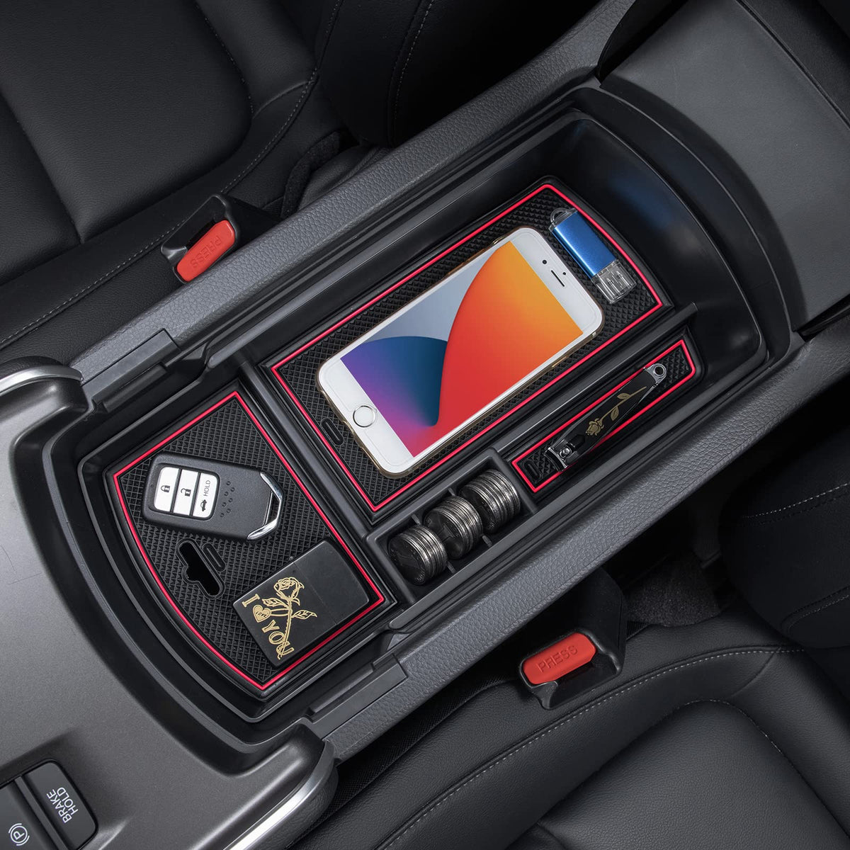 Pimcar Center Console Organizer Compatible With Honda Accord 2018 2019 2020 2021 2022 Abs Plastic Material Armrest Box Insert Tr
