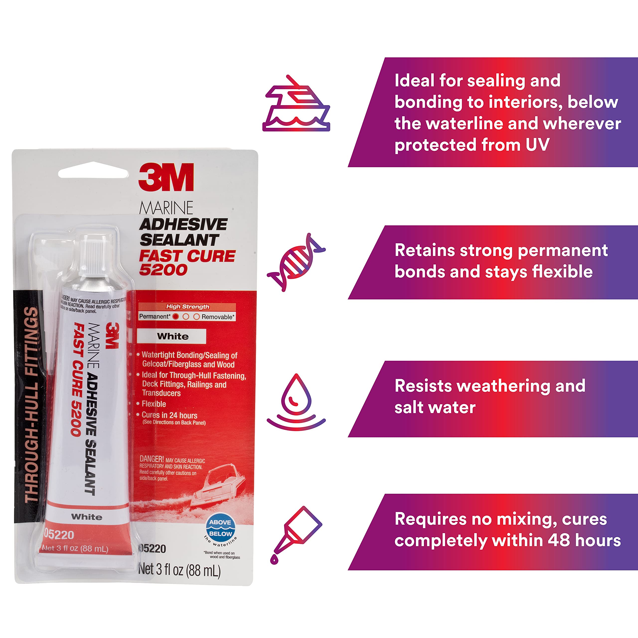 3M 05220 Marine Adhesive/Sealant Fast Cure 5200