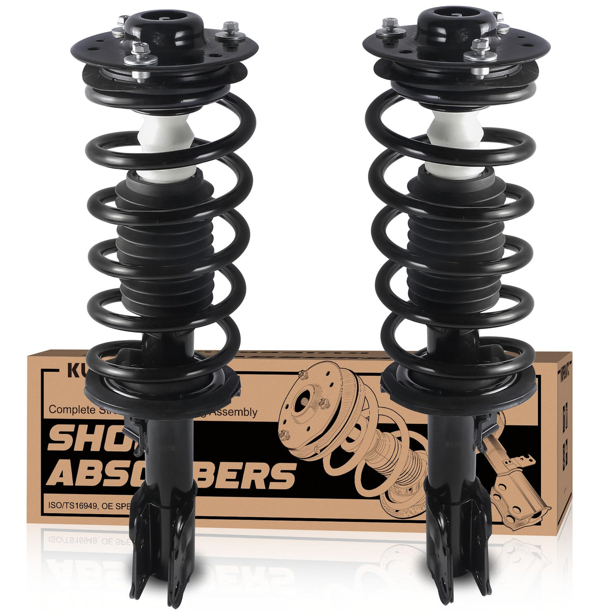 KUIPERAUTO Pair Front Strut Shocks Assembly Compatible with 2010-2017 Chevy Equinox (w/o 19 Inch Wheels) 272527 272526 Coil Spri