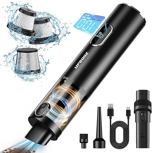 Handheld Vacuum Cordless, Upbooz Portable Car Vacuum, 14000Pa Powerful Suction Vacuum Cleaner With Led Light And Air Duster 2 In