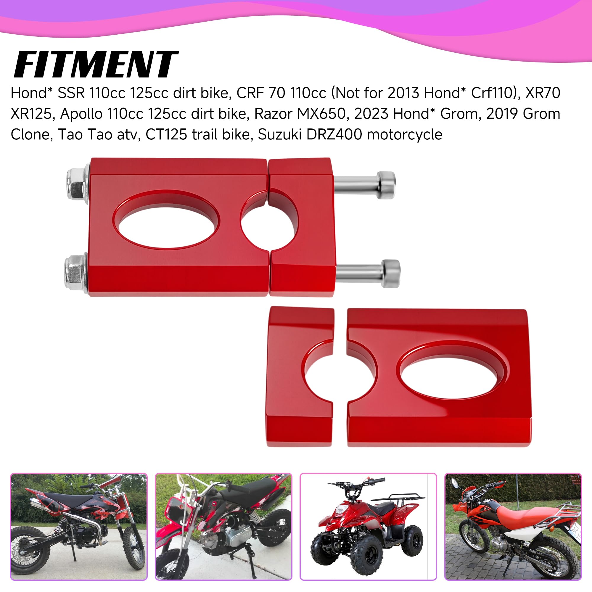 CILOYU Mini Bike Handlebar Risers 7/8 22mm Handlebar Riser Replacement for Coleman BT200X CT200U-EX Trailmaster MB200 Mega Moto