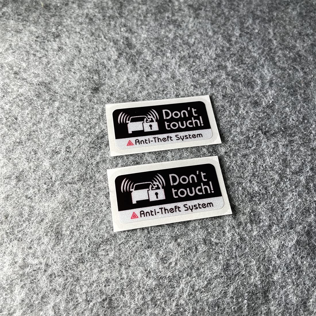 2PCS Warning Do not Touch Anti-Theft System Auto Window Stickers Car Styling Vinyl Decals 50x25mm