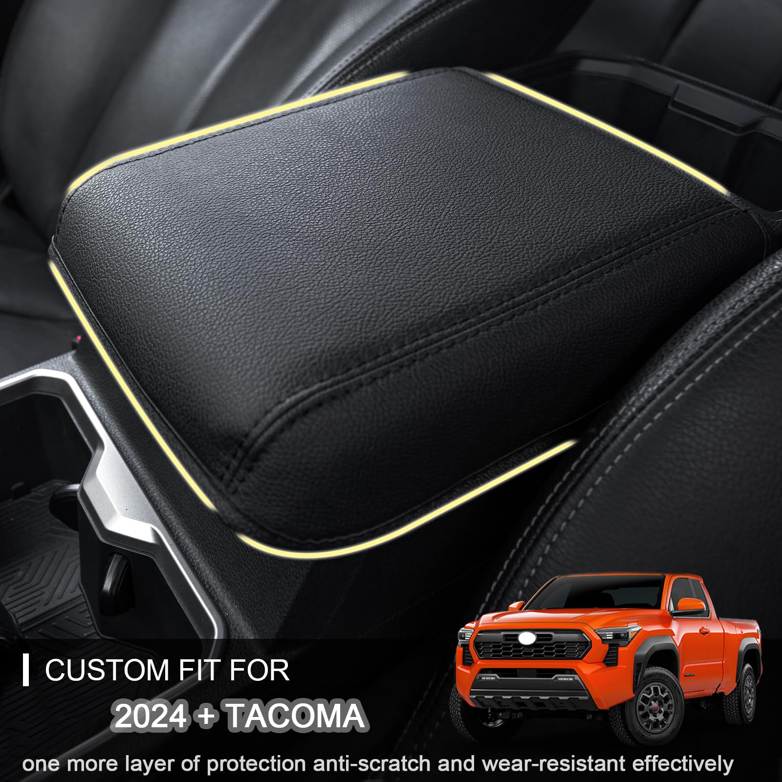 Jdmcar Center Console Cover Compatible With 2024 2025 Toyota Tacoma Accessories,Customized Middle Console Lid Cover Pad Protecto