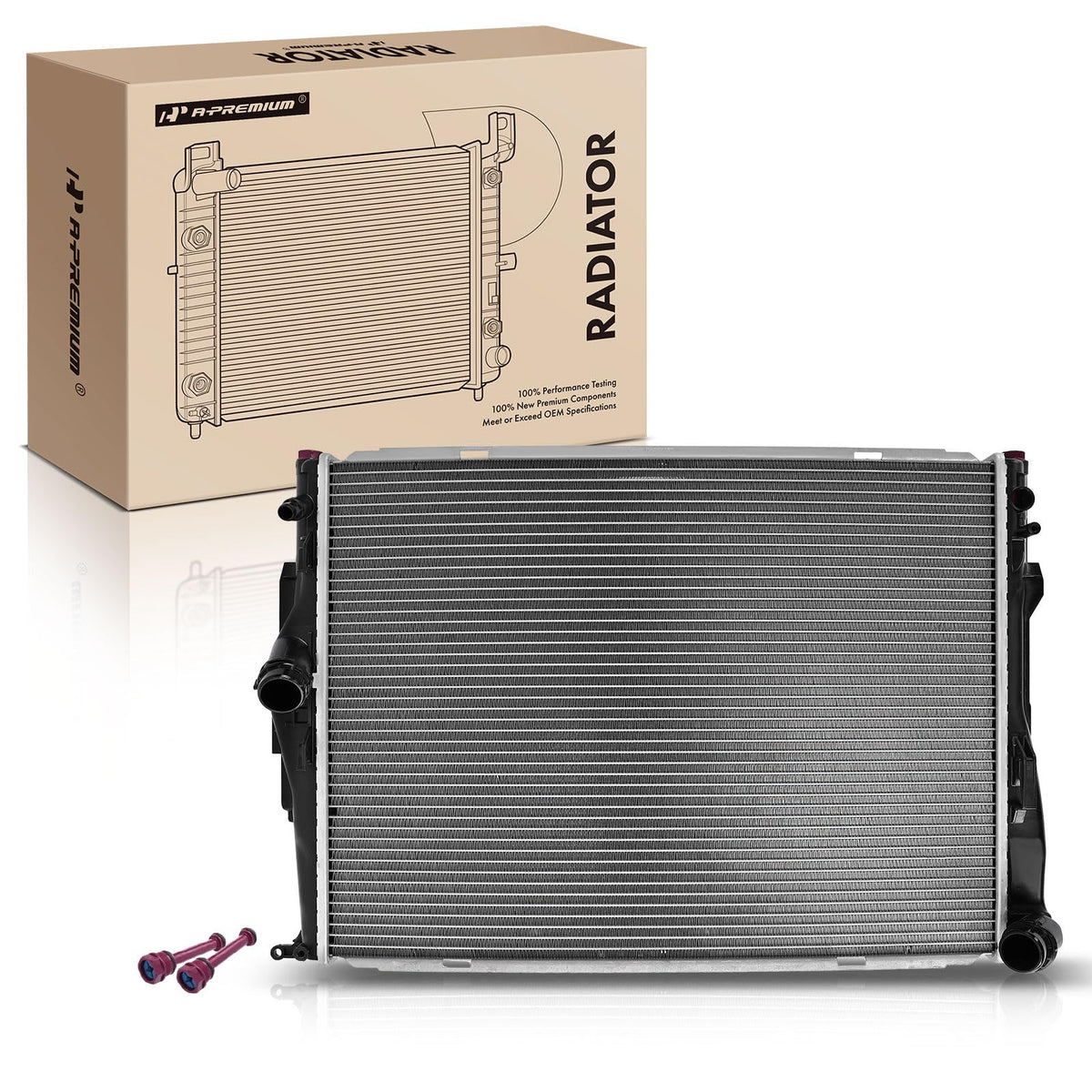 A-Premium Engine Coolant Radiator Compatible with BMW Models - 128i 2008-2013, 325i 2006, 328i 2007-2013, 328i xDrive 2009-2013,