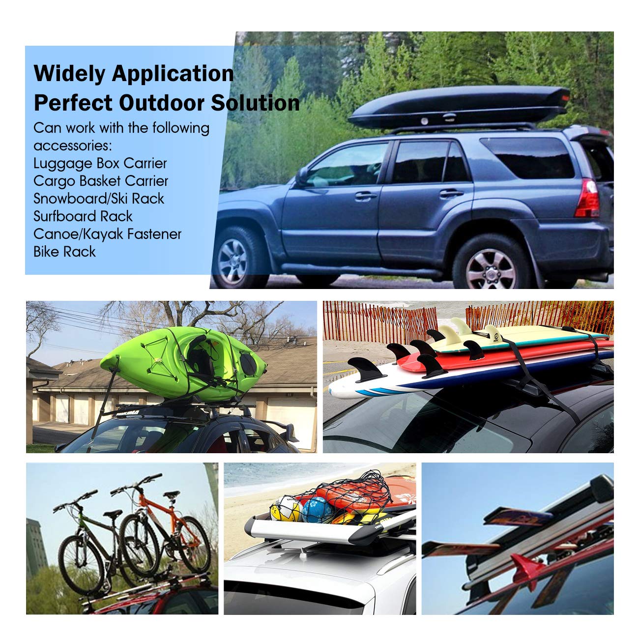 Partol Roof Rack Cross Bars for Pathfinder 2013-2021Aluminum Roof Rail Luggage Rack Cargo Carrier for Snowboard Canoe Kayak Bike - Silver