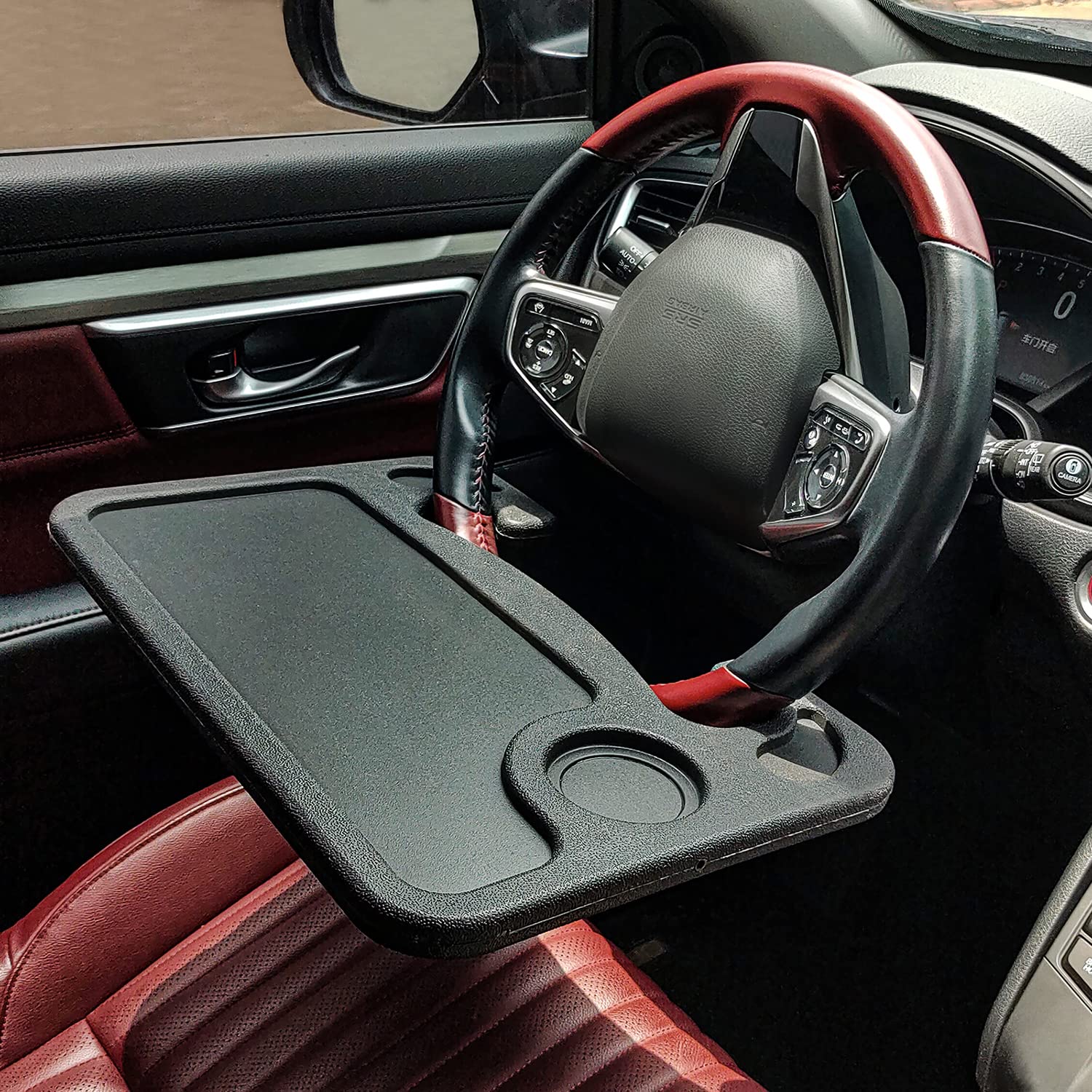 Steering Wheel Tray, Car Table Tray, Steering Wheel Desk For Laptop And Vehicle Seat Mount Notebook Laptop Eating Desk,Car Trays For Eating Black