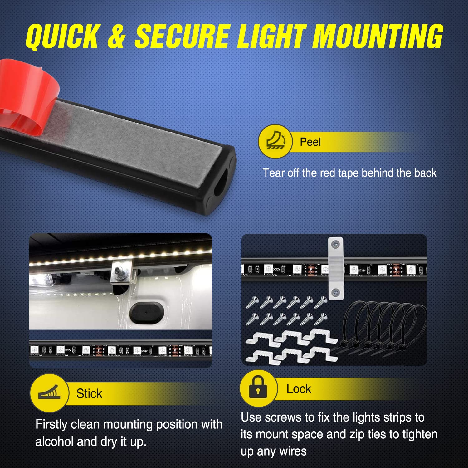 Nilight 3Pcs 60 Inch Rgb Truck Bed Light Strip Kit 270 Led Neon Accent Lights With Rf Remote On Off Switch Splitter Extension Ca