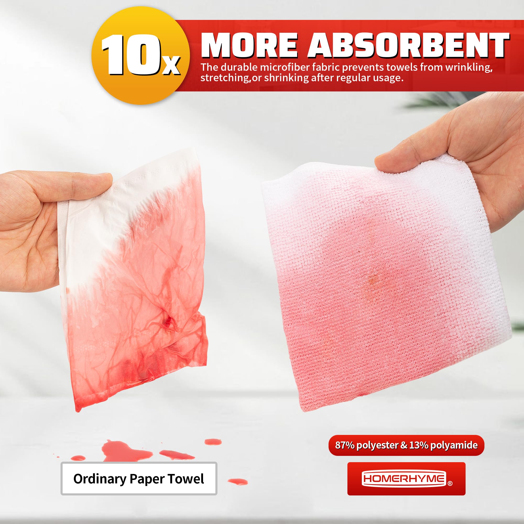 Homerhyme White Microfiber Cleaning Cloth, 150 Pack Shop Towels All-Purpose Cleaning Rags, Bulk Lint-Free Washcloth Reusable Mic