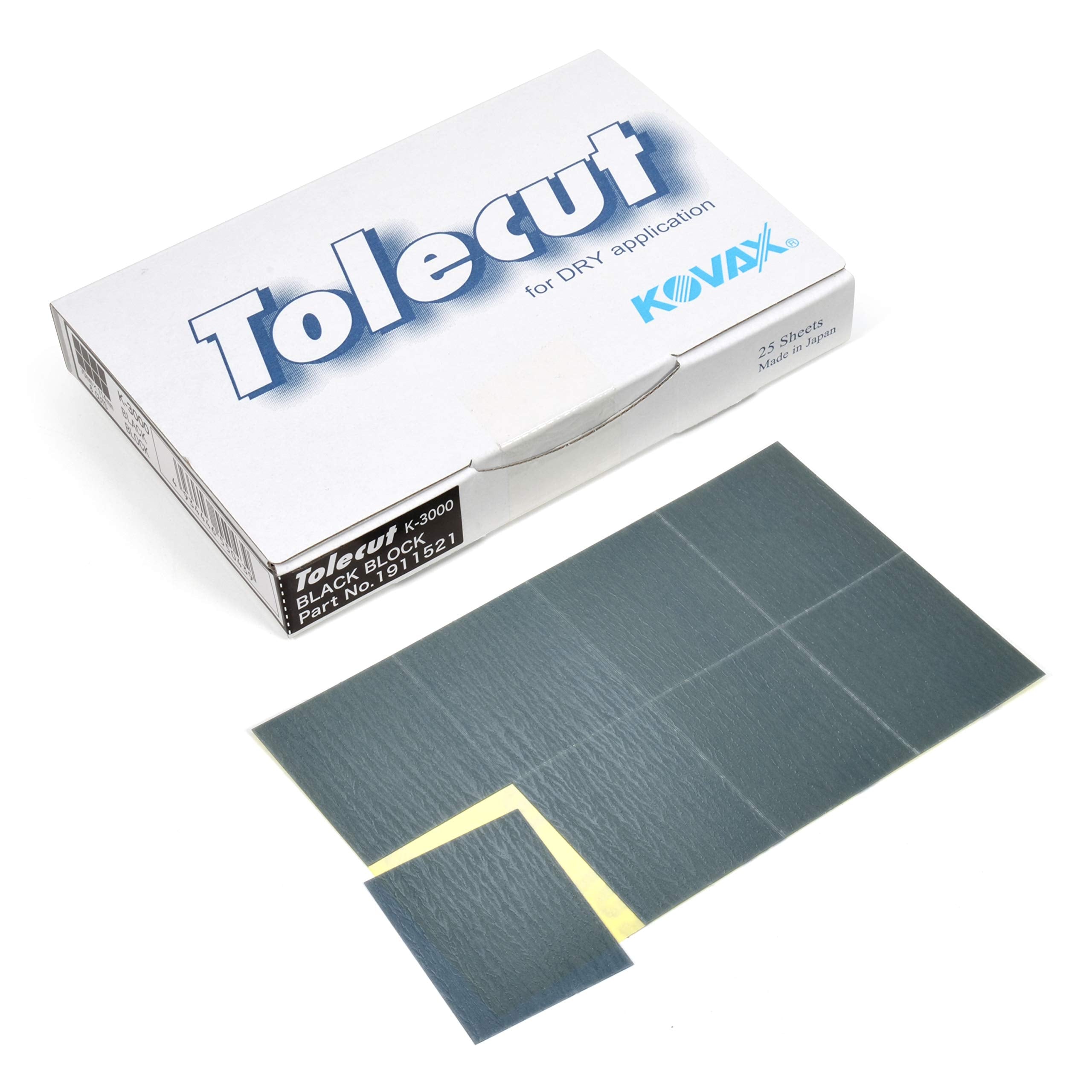 Tolecut Psa 8-Cut Block Sanding Sheets, Black K-3000, 191-1521, 25 Sheets