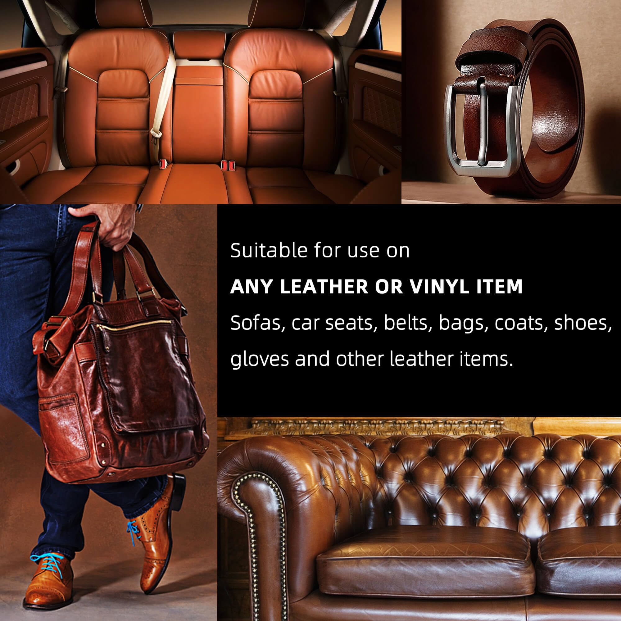 Awowz Leather Recoloring Balm, 12Oz Leather Couch Repair Kit, Leather Restorer For Couches, Leather Scratch Repair, Leather Reco