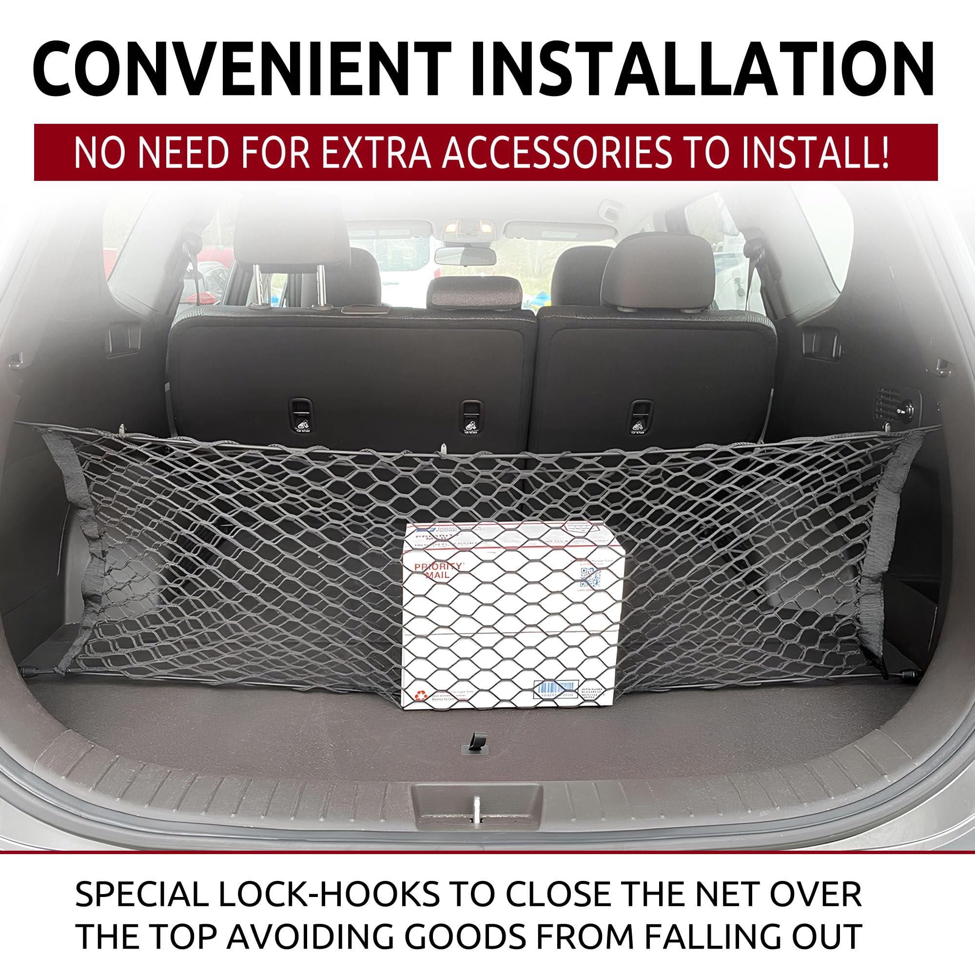 Envelope Style Trunk Cargo Net For Hyundai Santa Fe 2013 2014 2015 2016 2017 2018 2019 New