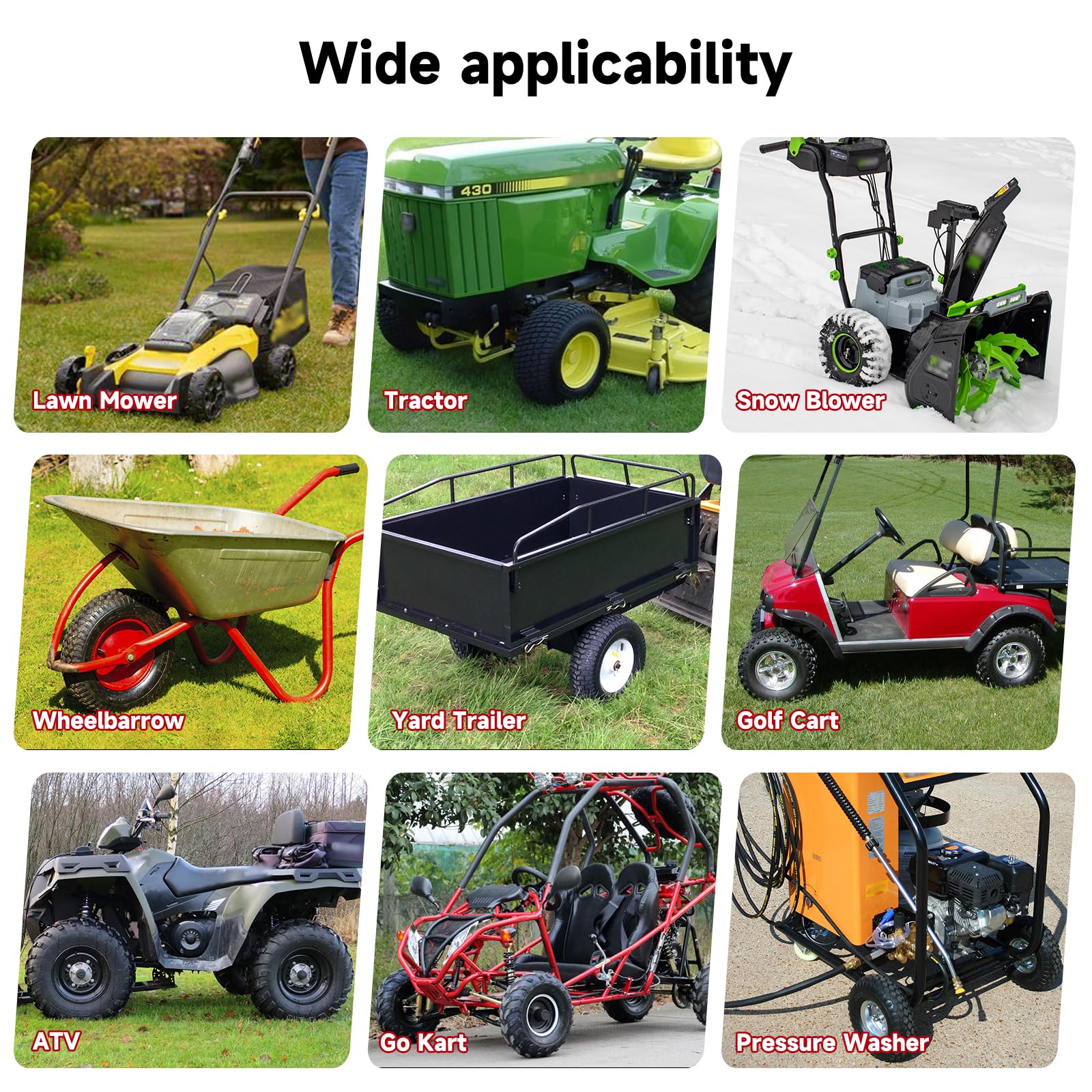 Fvrito 18X8.50-8 18X9.50-8 Inner Tube For Atv Quad 4 Wheeler Go Kart Lawn Tractor Snow Blower Golf Cart Garden Trailer Heavy Duty Lawn Mower Turf With Tr-13 Straight Valve Stem 2 Pack