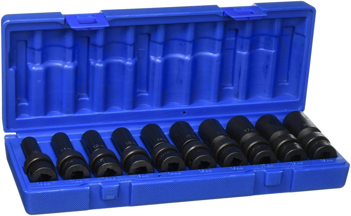 Grey Pneumatic (1210UMD) 3/8' Drive 10-Piece Deep Universal Metric Socket Set