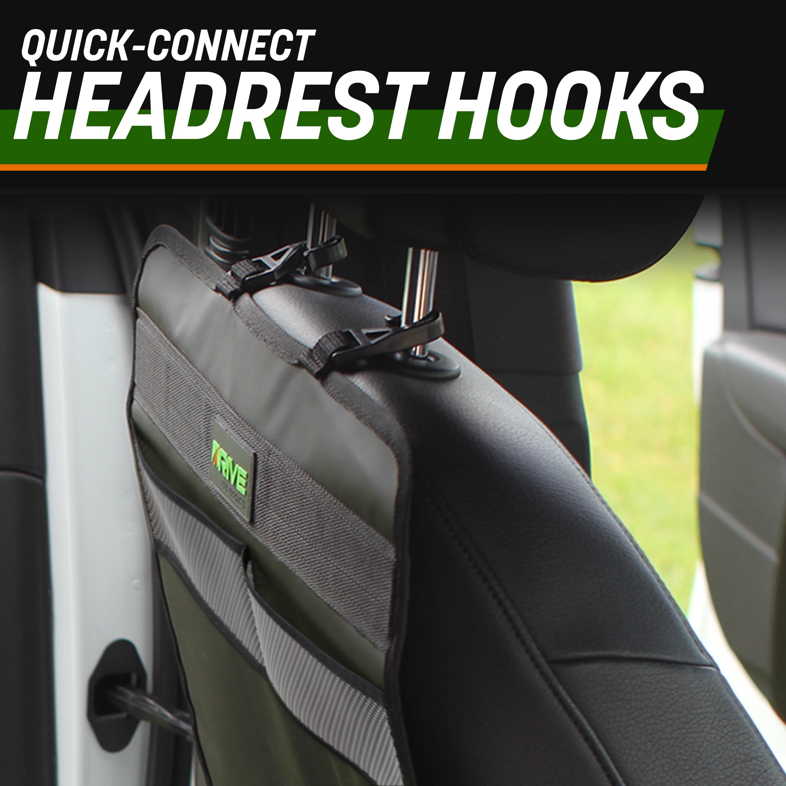 Drive Auto Products - 2 Pack Car Seat Back Protectors, Reversible Kick Mats - Black