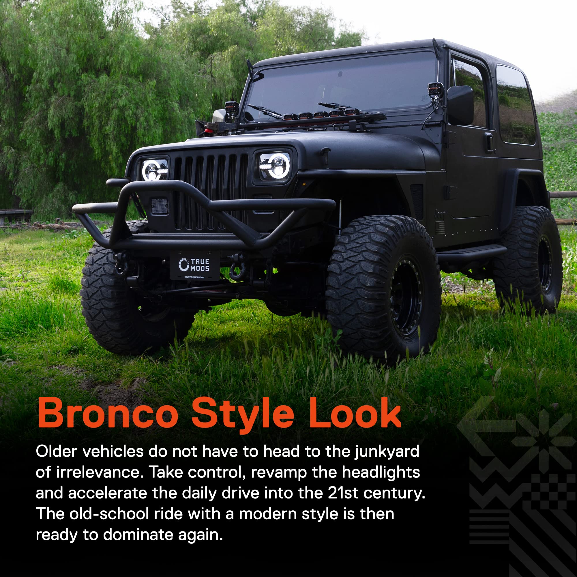 True Mods 5X7 7X6 Inch H6054 Led Headlights Sealed Beam Replacement For Jeep Wrangler Yj Cherokee Xj [Dot Approved] [Turn Signal] Ford Econoline Chevy Express Gmc Savana Toyota Pickup Nissan D21 Dodge