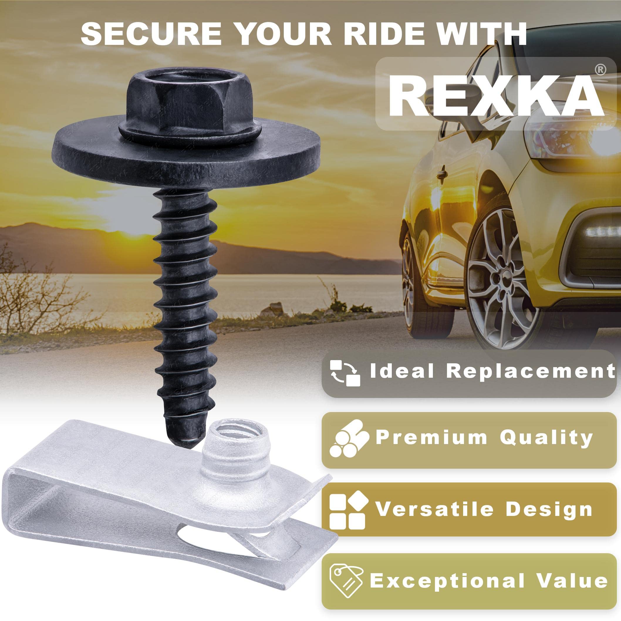Rexka 15 Sets Fender Liner Bumper Cover Splash Shield Wheelhouse Liner Bolt Screw U Nuts Kit For Gm 11570498 Chevrolet Camaro Co