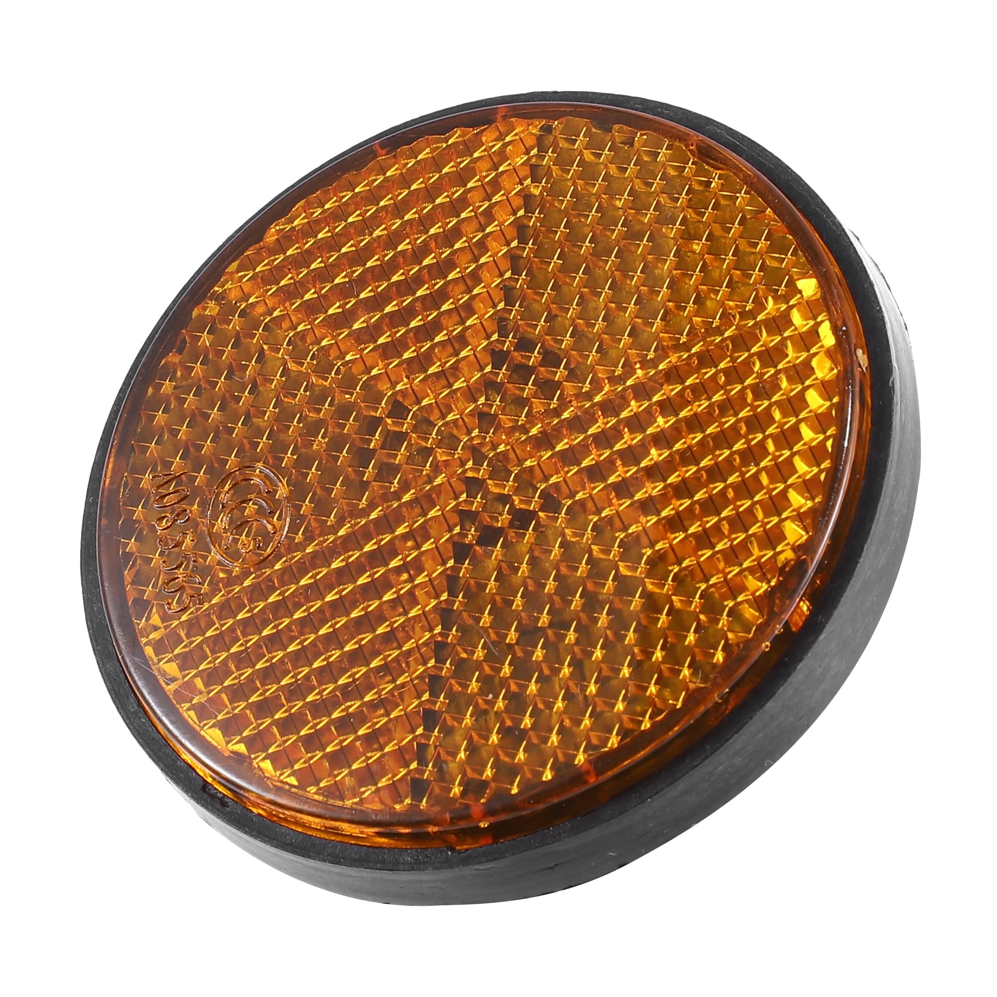 X Autohaux 4 Pcs M6X1.0 Orange Red Plastic Universal Round Screw Mount Reflective Warning Reflector With Nut For Motorcycle Bike