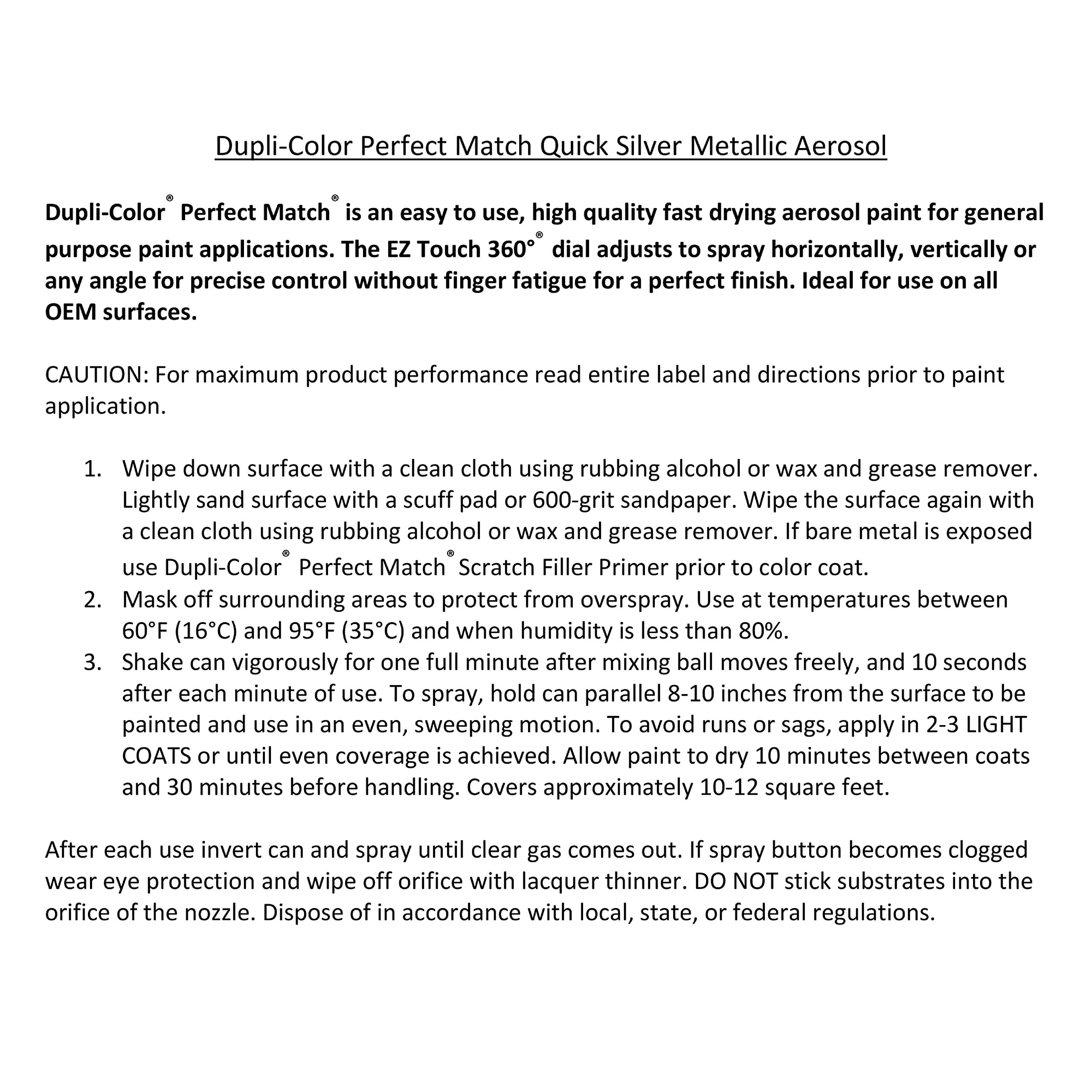 Dupli-Color Ebsu13457 Quick Silver Metallic Subaru Perfect Match Automotive Paint - 8 Oz. Aerosol
