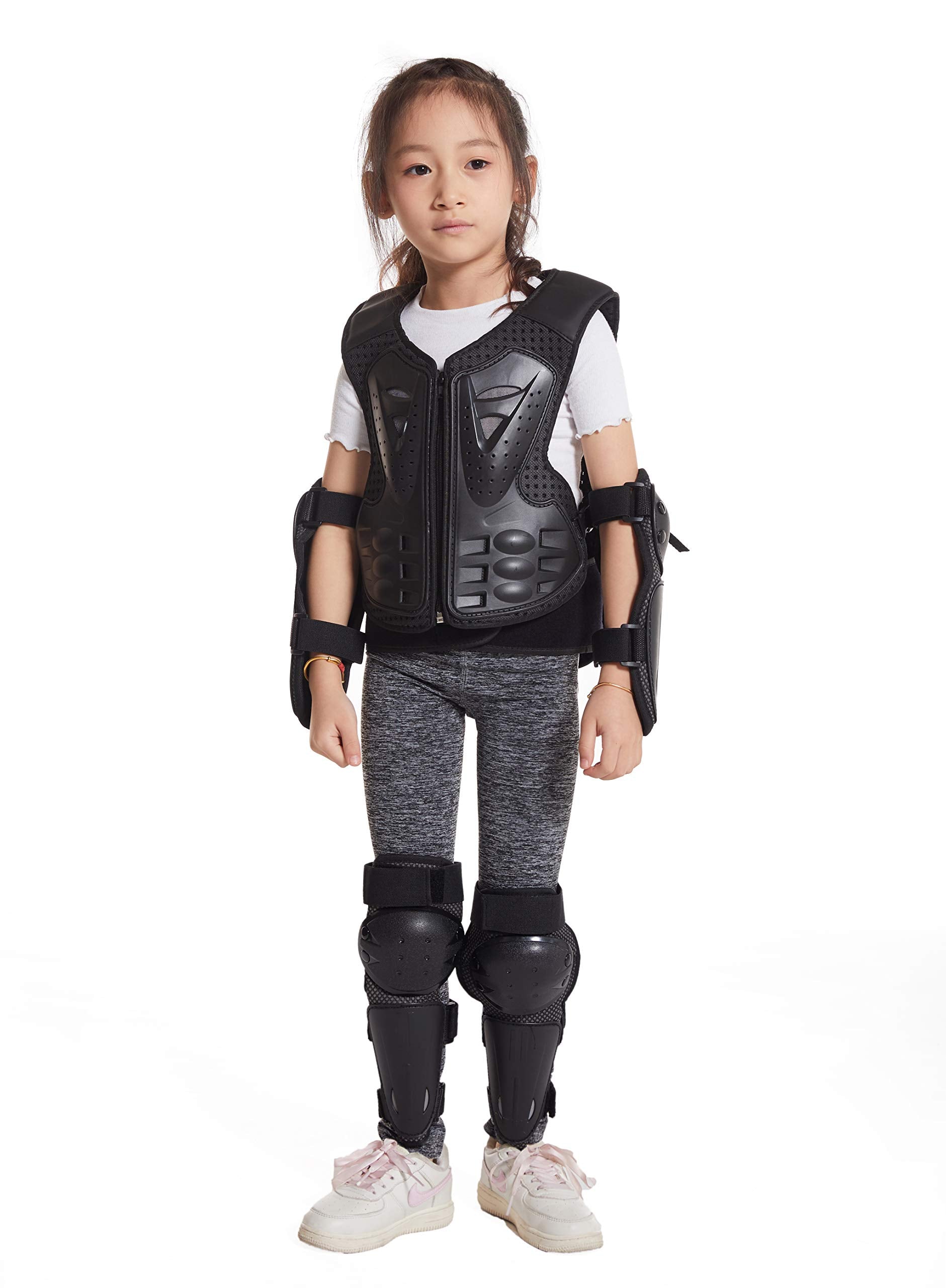 Kids Dirt Bike Full Body Protector Youth, Motorcycle Riding Bike Vest Jacket Knee Elbow Protectors Chest Back Spine Guard For Sn