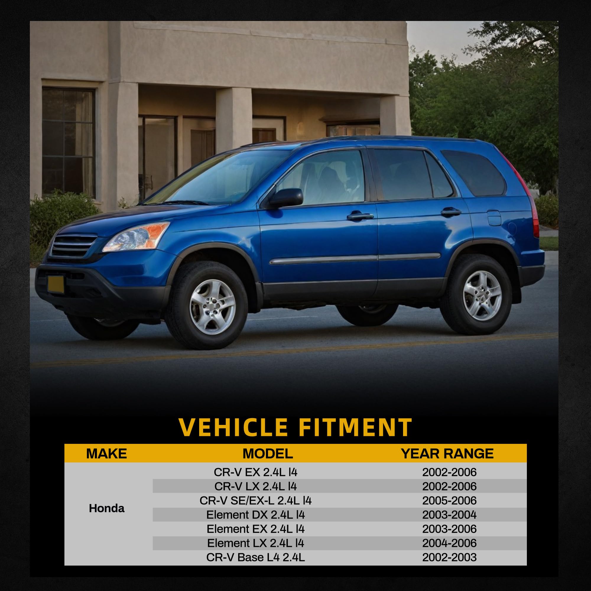 Dwvo Radiator Complete Radiator Compatible With 2002-2006 Crv Element, Eng K24A1/K24A4, 19010Paaa51, 19010Paaa53, 19010Paaa03