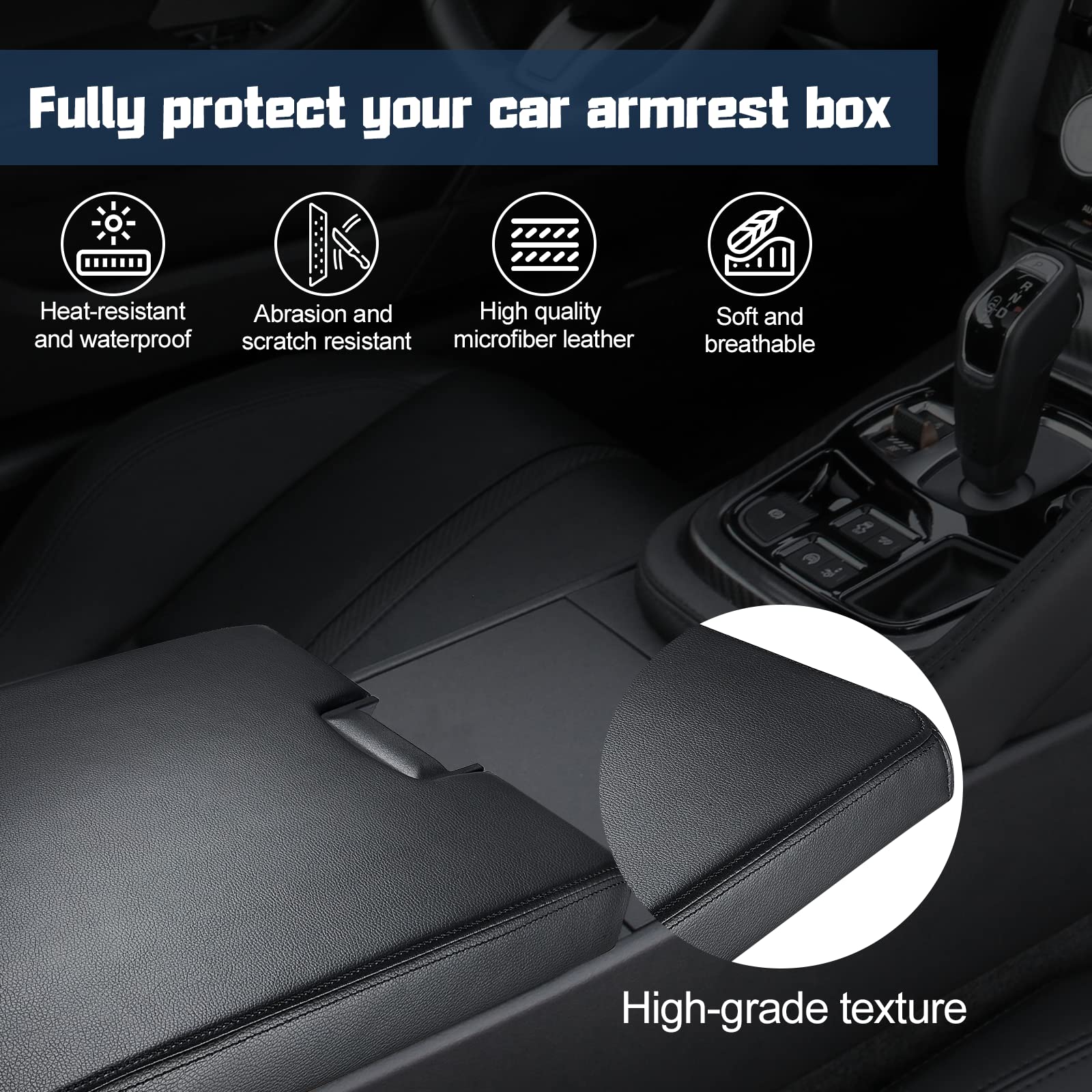 BDFHYK Center Console Lid Replacement Kit Compatible with Chevy Avalanche Silverado Suburban, Tahoe GMC Sierra Yukon for 924835,