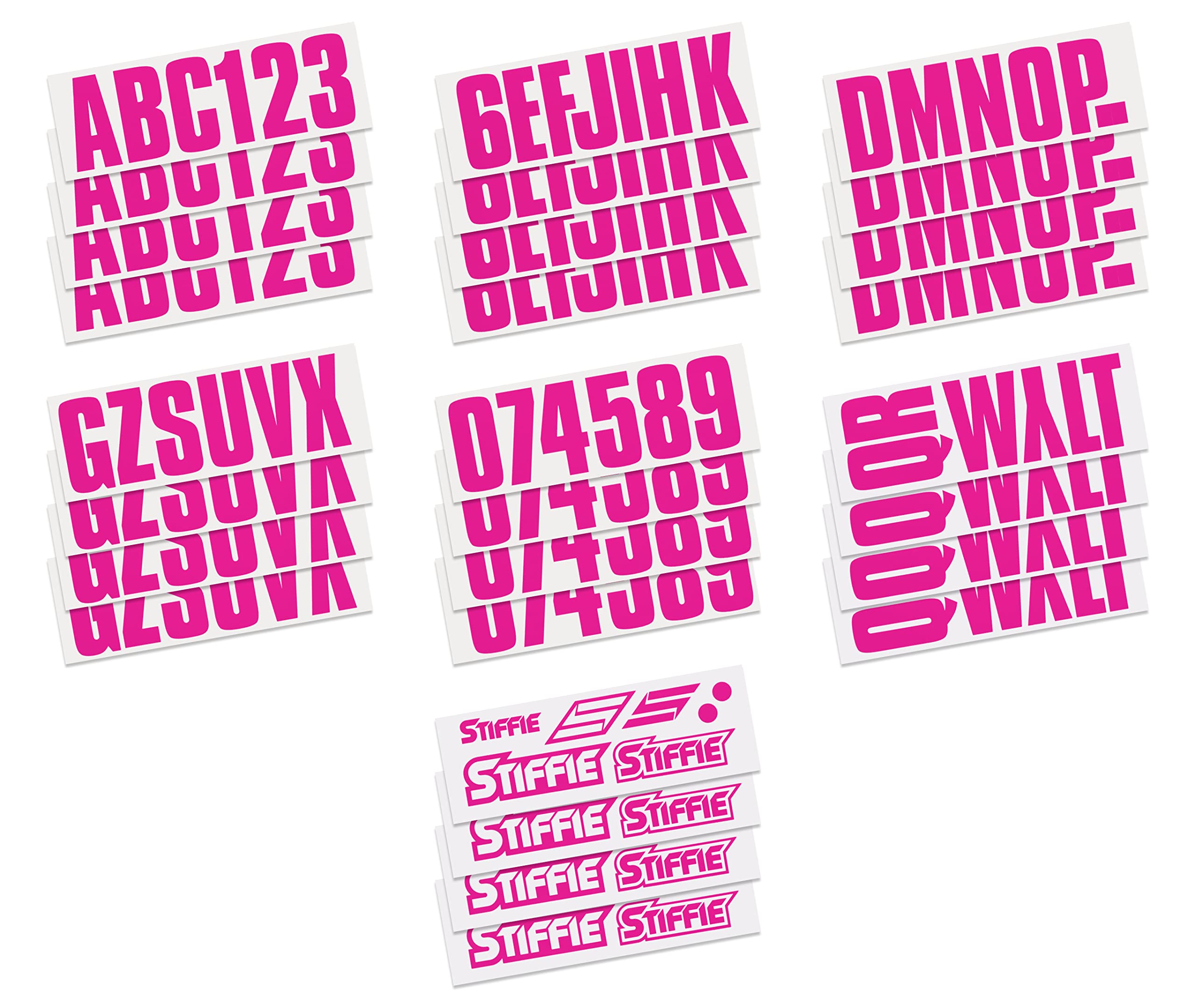 Stiffie Uniline Berry 3 Alpha-Numeric Registration Identification Numbers Stickers Decals For Boats & Personal Watercraft