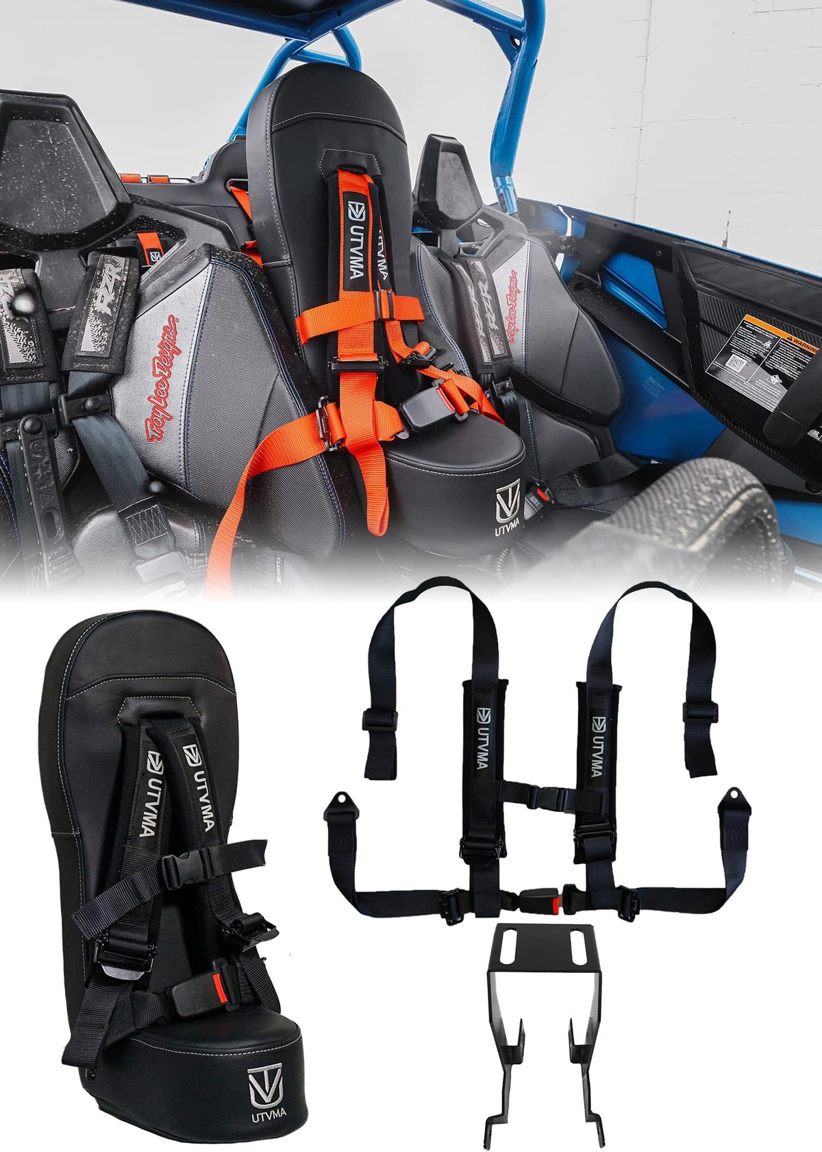 Bump Seat With 4-Point Harness compatible with RZR Pro 2-Seater | All Models 2020-2025 (XP Pro, Sport Pro, Premium Pro, Ultimate