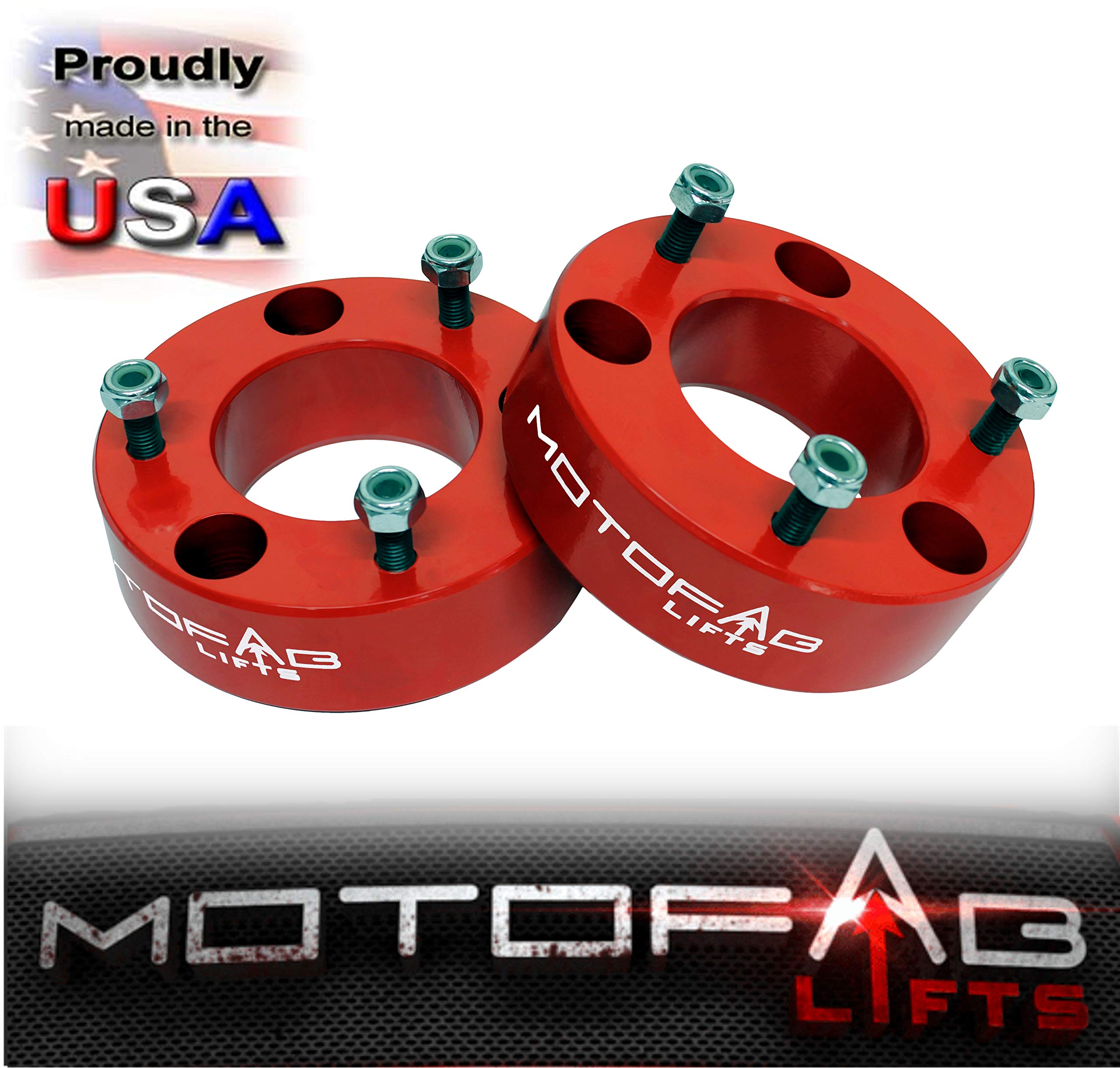 Motofablifts F150-2.5Red - 2.5'' Front Leveling Lift Kit That Fits F150 2.5''