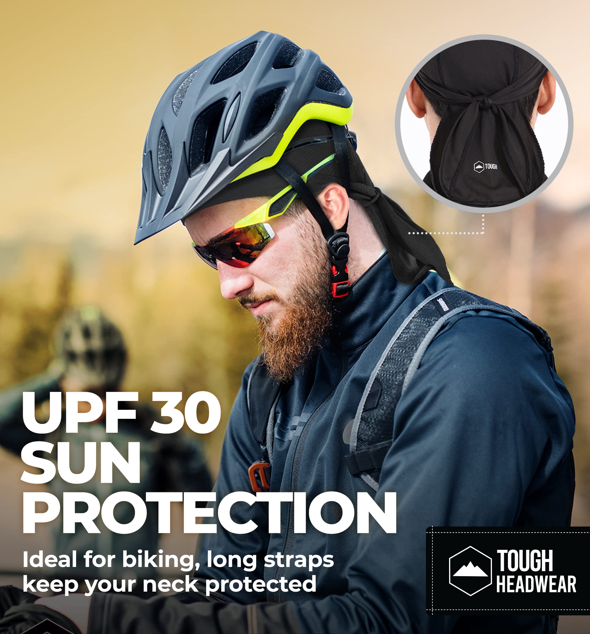 Tough Headwear Skull Caps - Head Wraps For Men - Summer Mens Dreads Do Rag - Cooling Helmet Liners - Hard Hat Liner, Du Rag - Wo