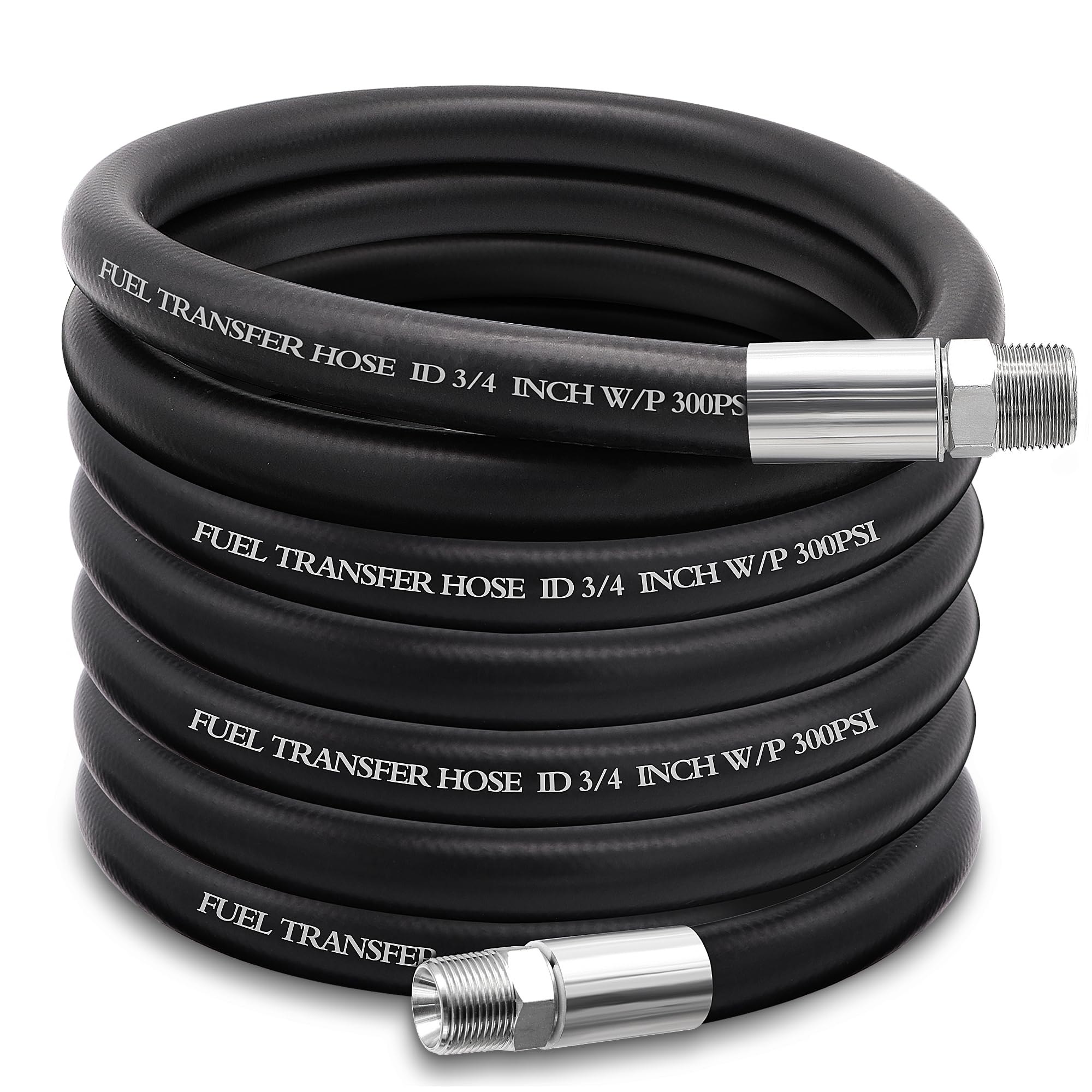 Ruikarhop 3/4'' Fuel Transfer Hose 20Ft,Farm Pump Hose With Male Npt Fittings For Gasoline,Diesel,Biodiesel