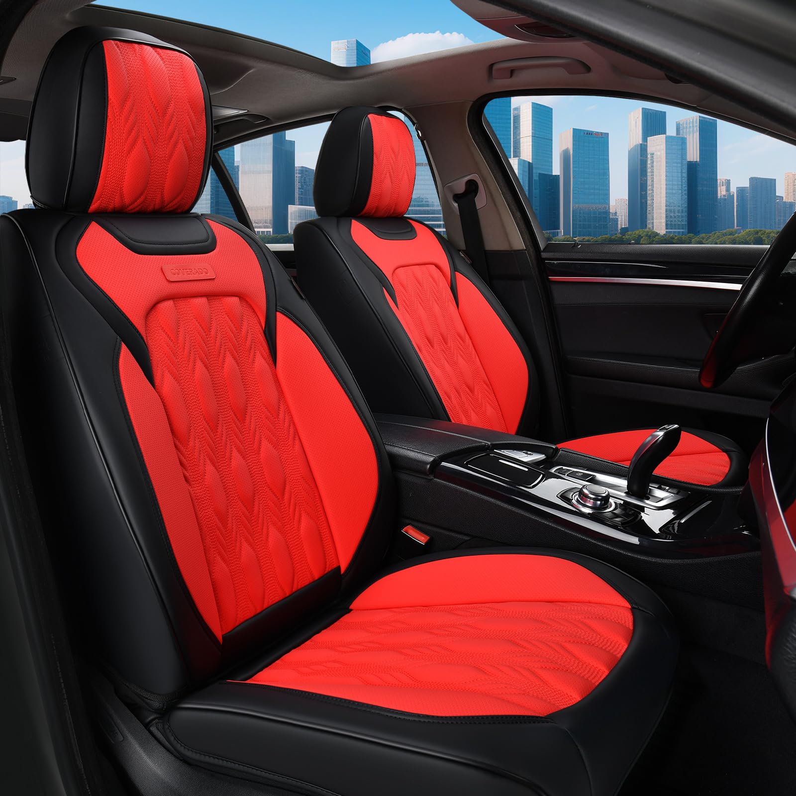 Coverado Car Seat Cover Full Set, Luxury Leather Seat Covers For Front And Rear, Waterproof Seat Covers 5 Seats, Car Seat Protec