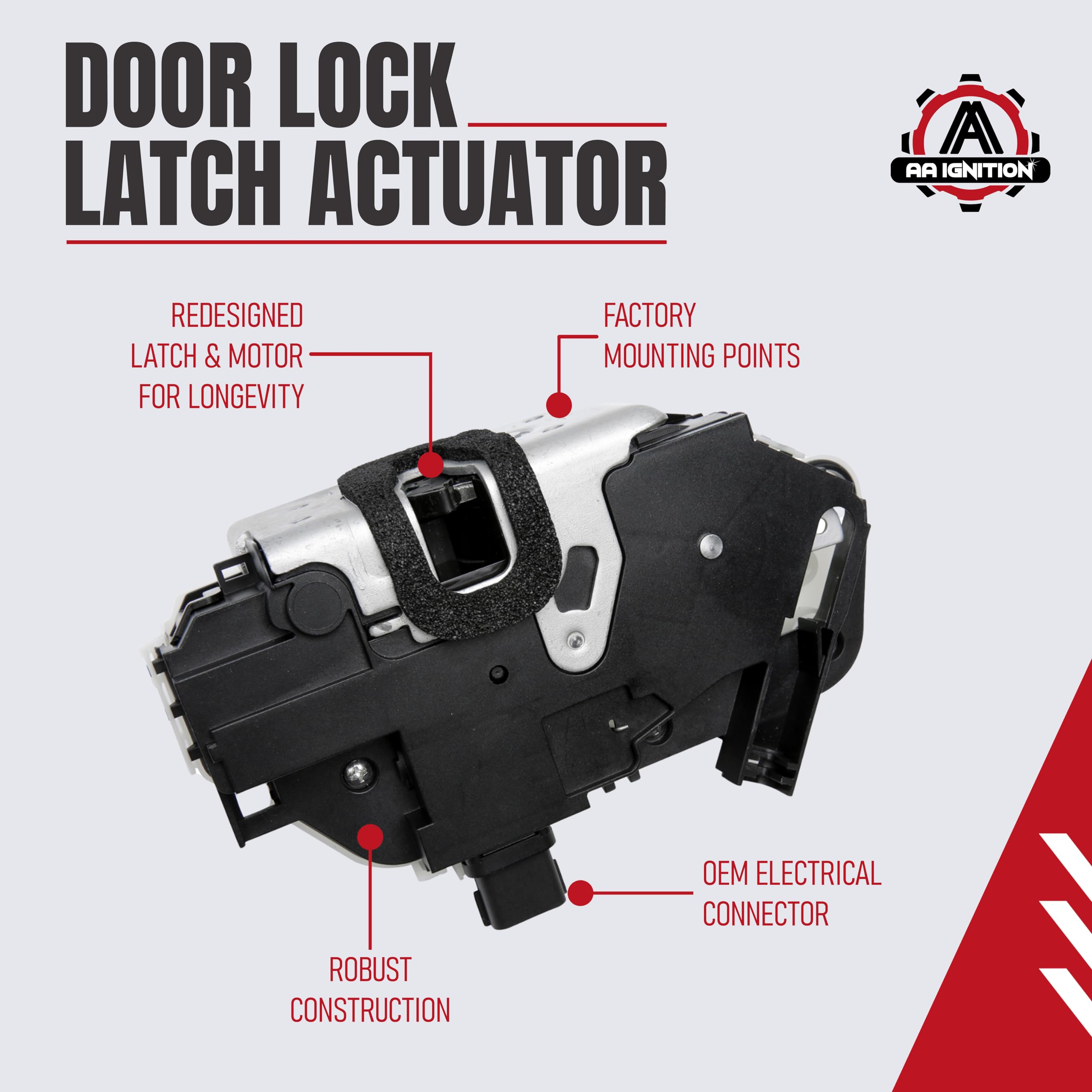 Front Left Driver Side Door Lock Latch Actuator Replacement By Aa Ignition - Replaces 9L3Z5421813A, 7T4Z7821813C - Compatible Wi