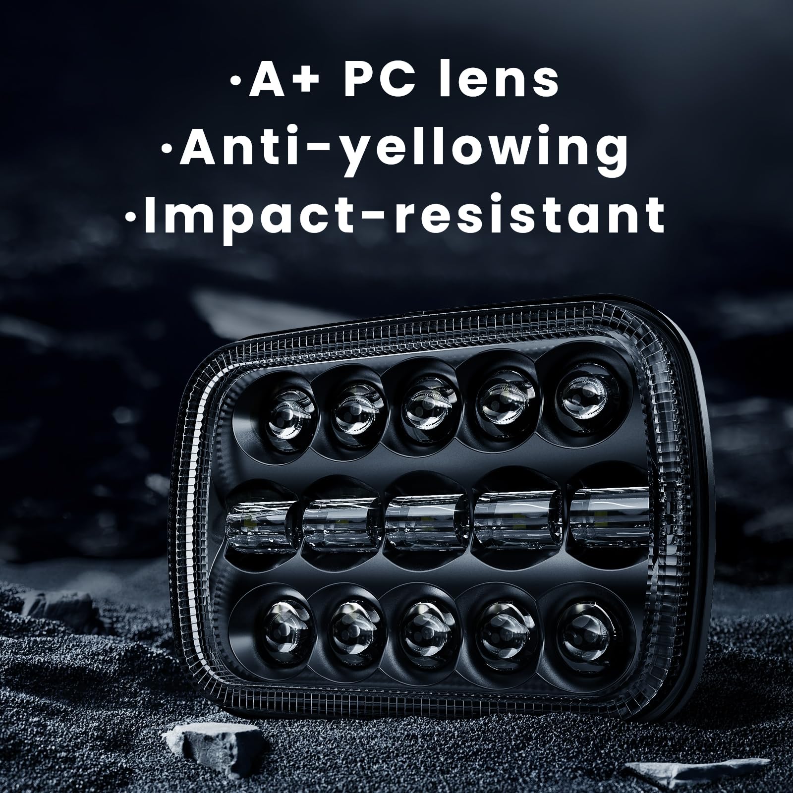 Hwstar 110W 5X7 Led Headlights 7X6 H6054 Headlight Hi/Low Sealed Beam Compatible With Jeep Wrangler Yj Cherokee Xj Ford Gmc Toyo