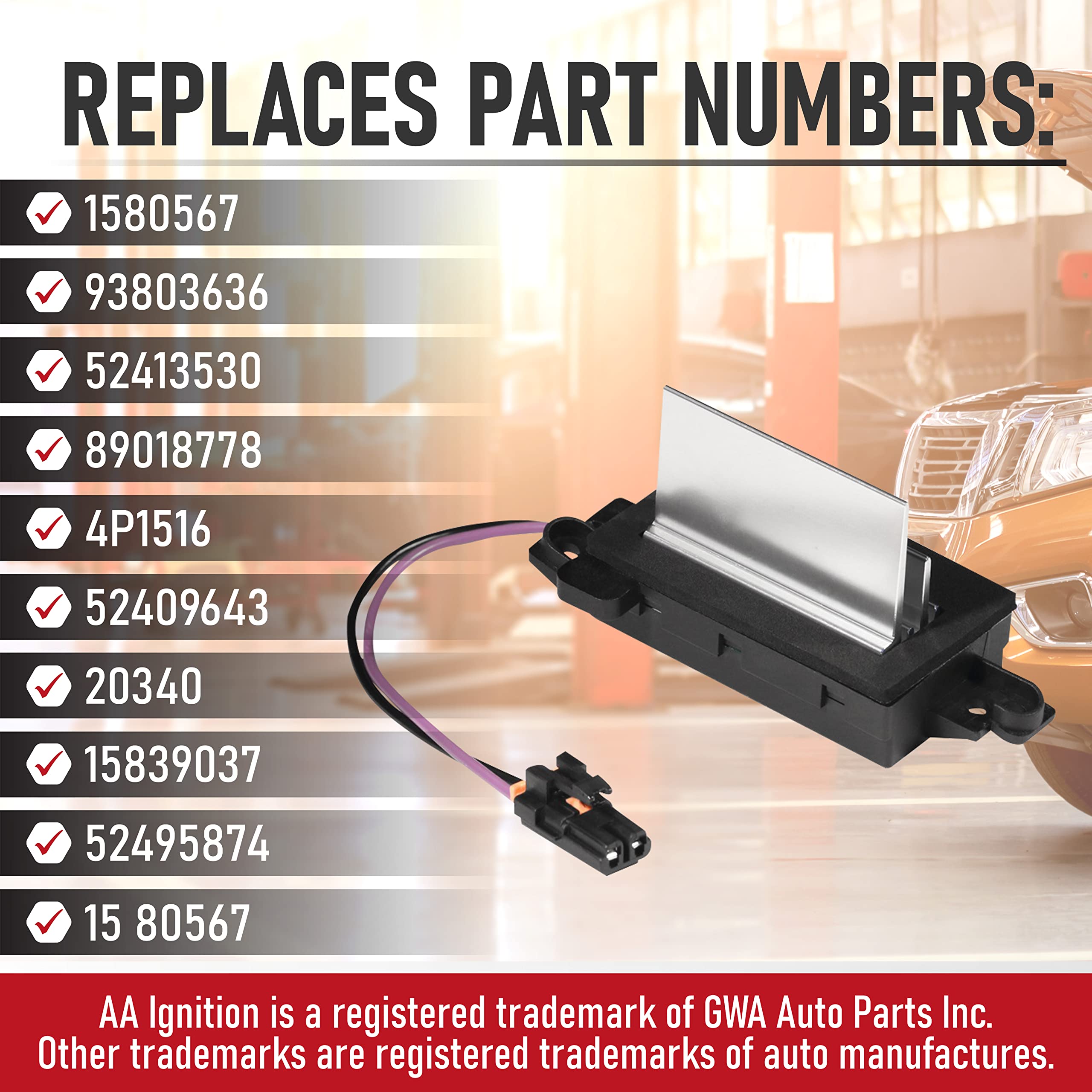 Hvac Blower Motor Resistor - Compatible With Chevy, Cadillac, Gmc And Other Gm Vehicles - Silverado, Trailblazer, Envoy, Sierra,