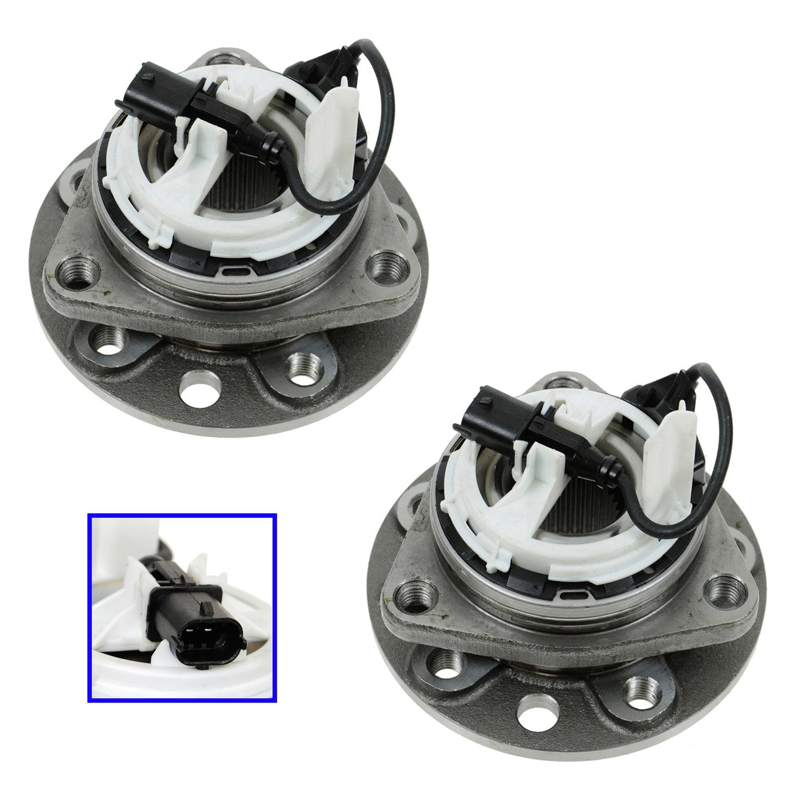 Trq Front Wheel Hub Bearings Assembly Set Compatible With 2003-2011 Saab 9-3 2010-2011 9-3X