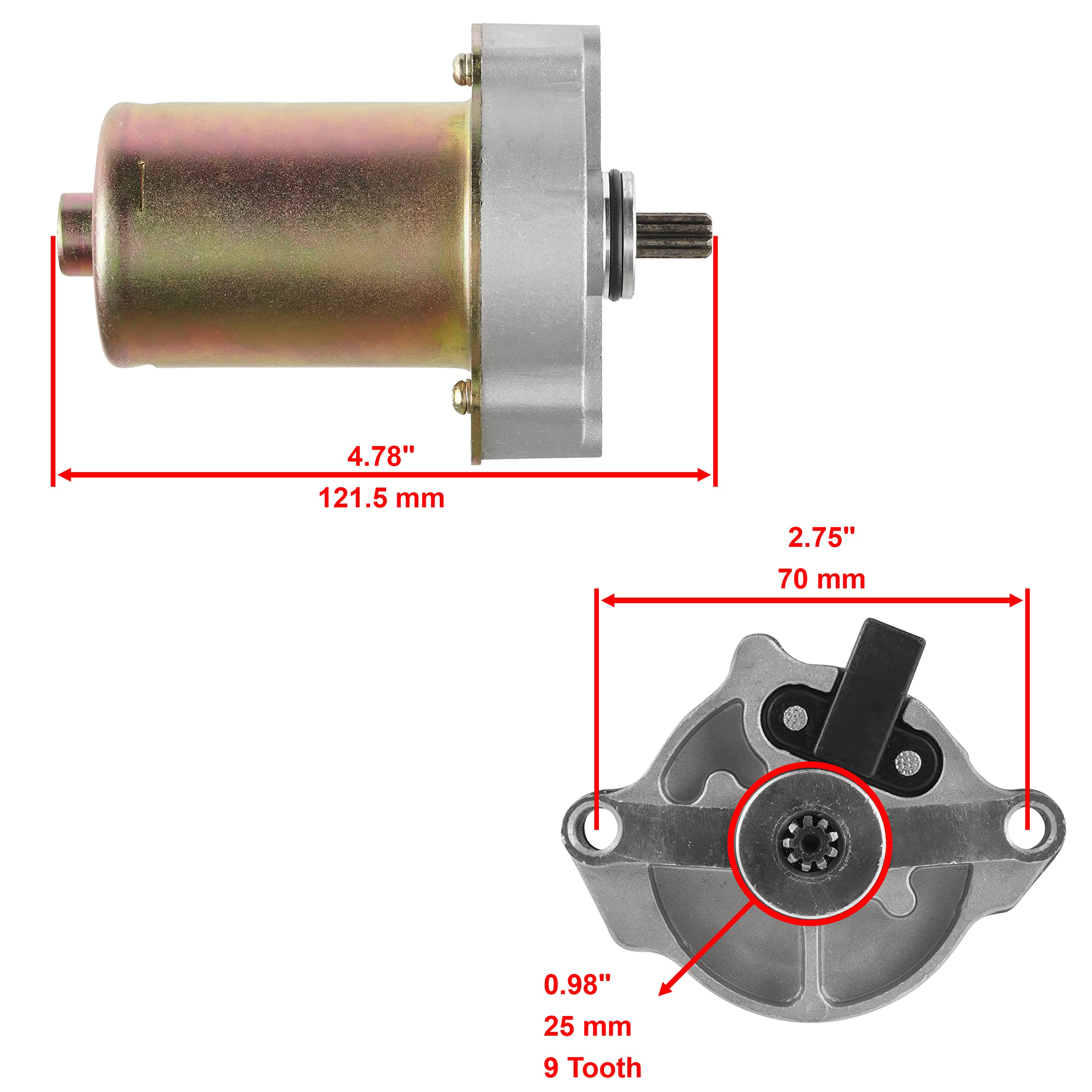 Caltric Starter Compatible With Polaris Outlaw 90 110 2007-2023 / Sportsman 90 110 2007-2023/0453478 0454952