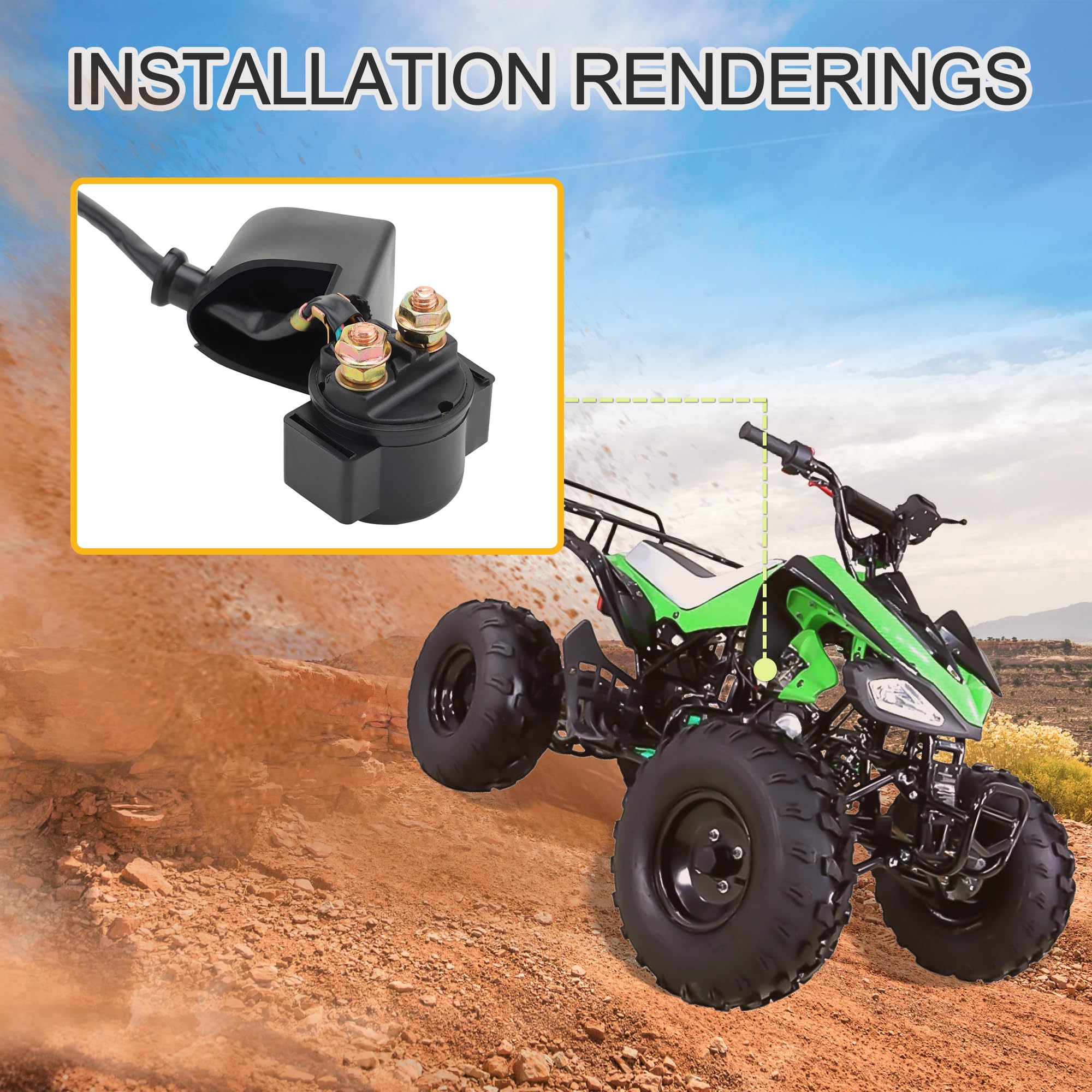 GOOFIT 2 Pin Starter Solenoid Relay Replacement for 50cc 70cc 90cc 110cc 125cc Taotao Kazuma Sunl ATV Dirt Bike Pocket Bike Go Kart