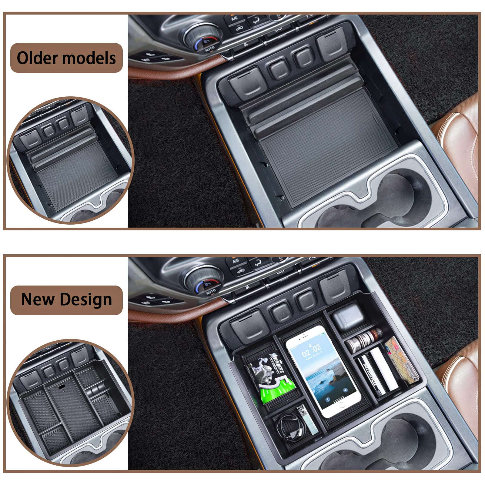 EDBETOS Center Console Organizer Tray Compatible with 2014-2018 Chevy Silverado/GMC Sierra 1500 Accessories 2015-2019 Silverado/