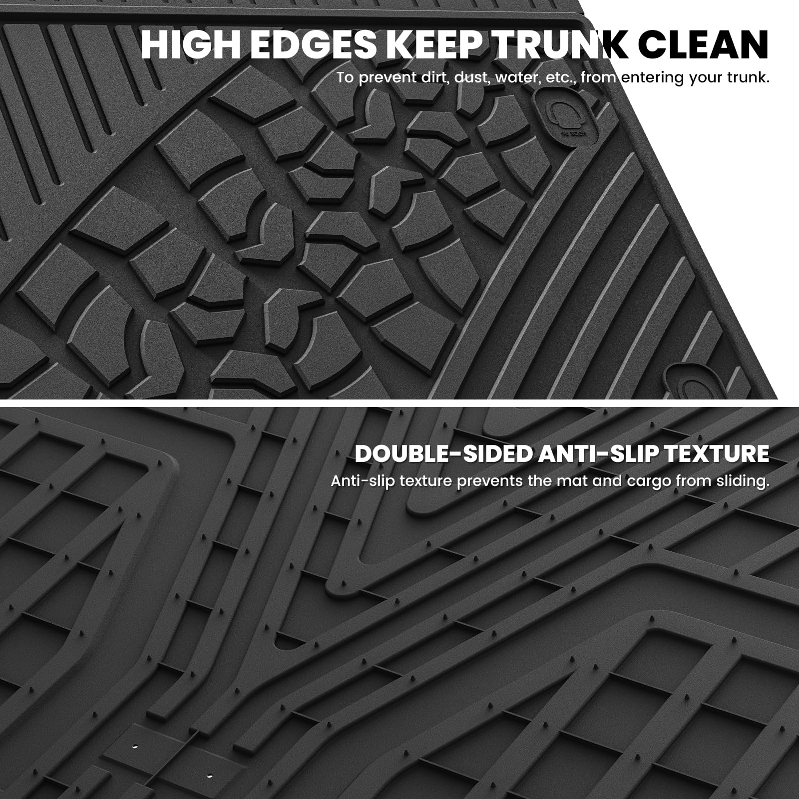 Lasfit Cargo Mat Fit For 2018-2024 Jeep Wrangler Jl Unlimited 4 Door With Subwoofer Only (Not Fit For Jk Or 4Xe), Tpe All Weathe