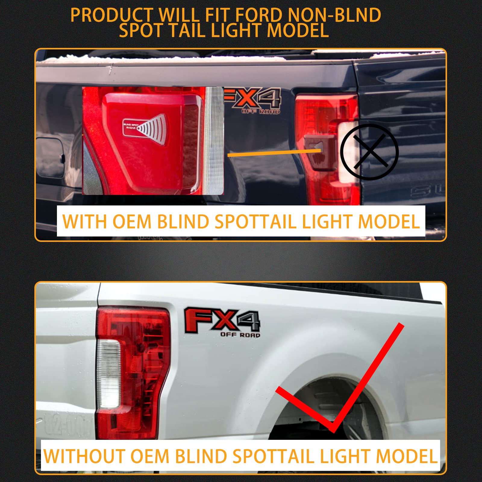 Left Driver Side Rear Tail Light Assembly Compatible With 2017-2019 Ford F-250 F-350 Super Duty Tail Light Rear Brake Lamps Repl