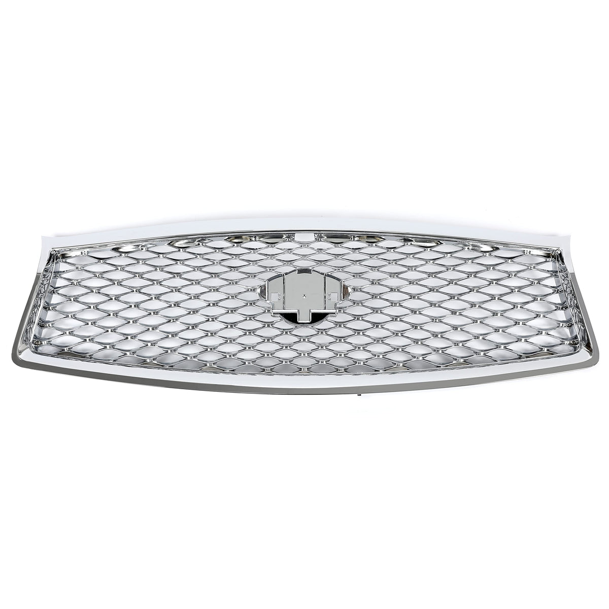 Kuafu Front Bumper Grille Compatible With 2014-2017 Infiniti Q50 All Models Center Grill Hood Mesh Conversion Kit Chrome