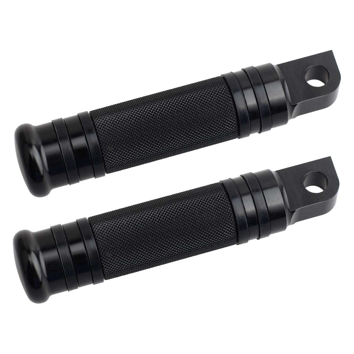 Nthreeauto Male Footpegs, Black Cnc Billet Passenger Foot Pegs, Motorcycle Footrests Pedals Compatible With Harley Dyna, Sportster, Forty Eight