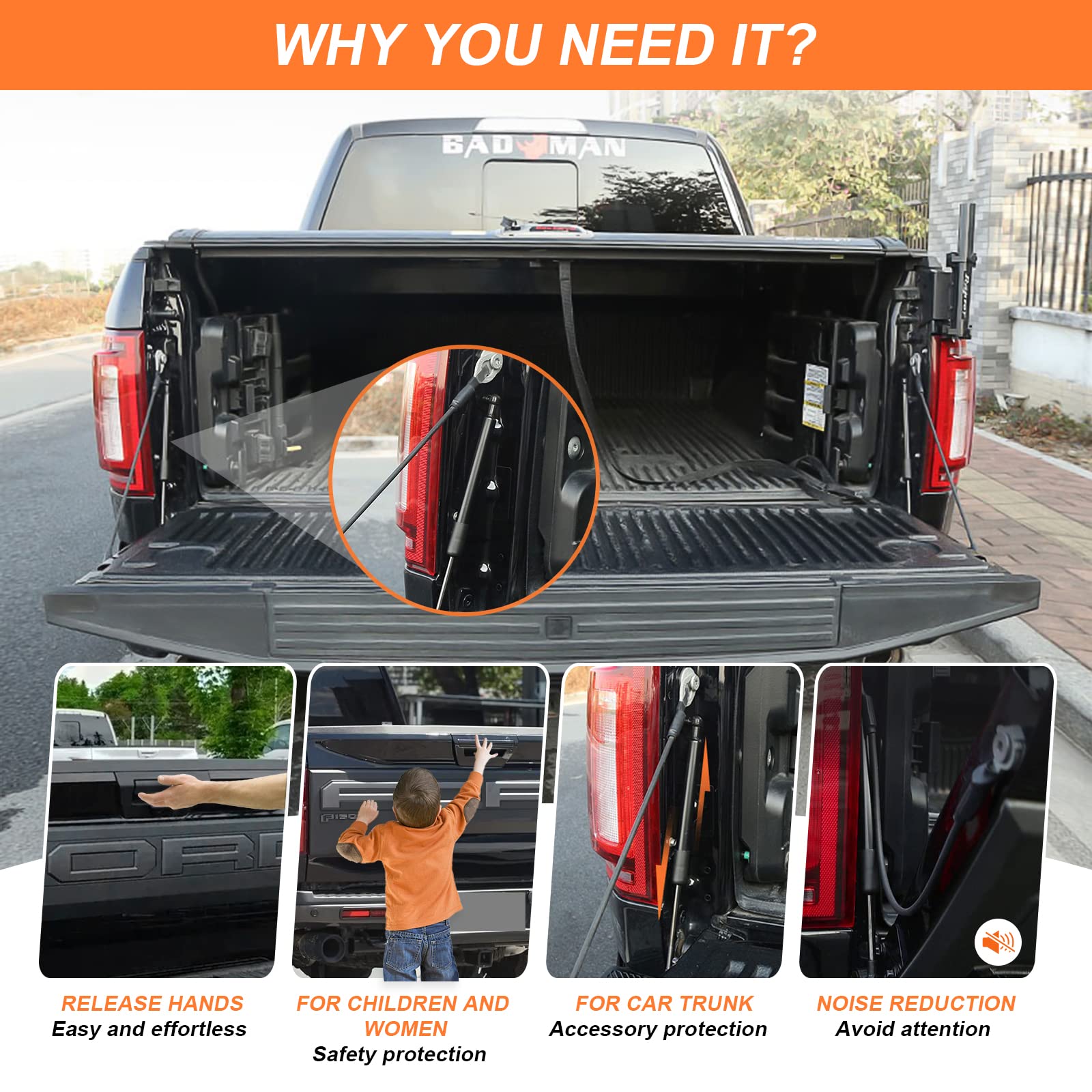 Tailgate Assist Shock For Ford F150 2015-2023, Truck Tailgate Shock Accessories Compatible With 2015 2016 2017 2018 2019 2020 20