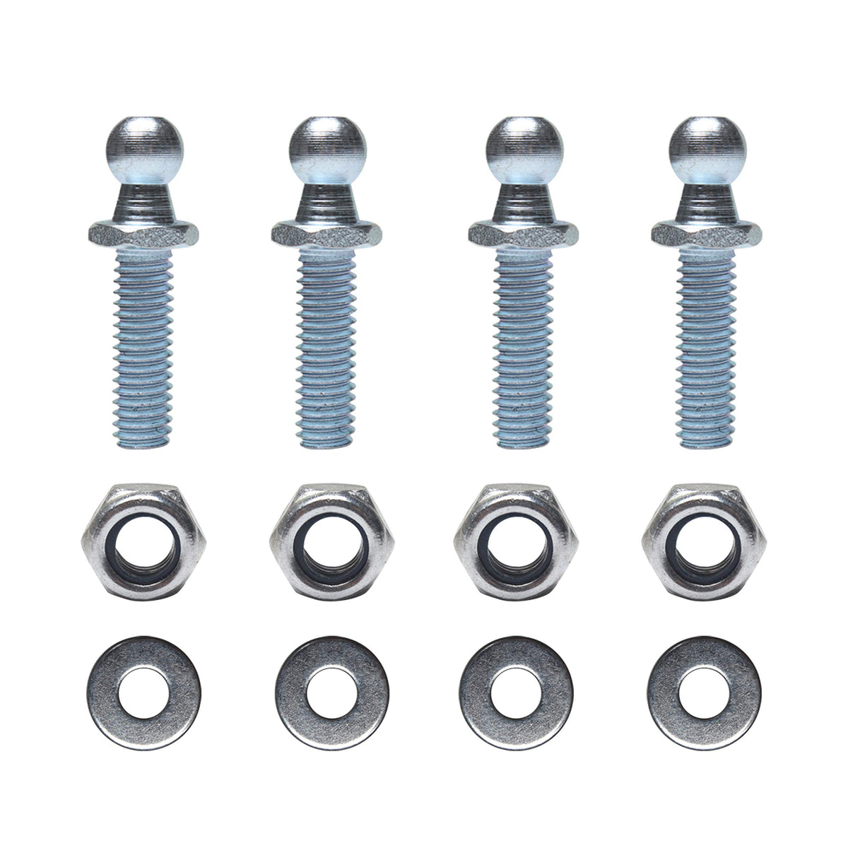 Beneges 4 Pair 10Mm Ball Studs With Hardware Lock Nuts Washers 5/16-18 Thread X 1'' Long Shank For Universal Gas Lift Support St