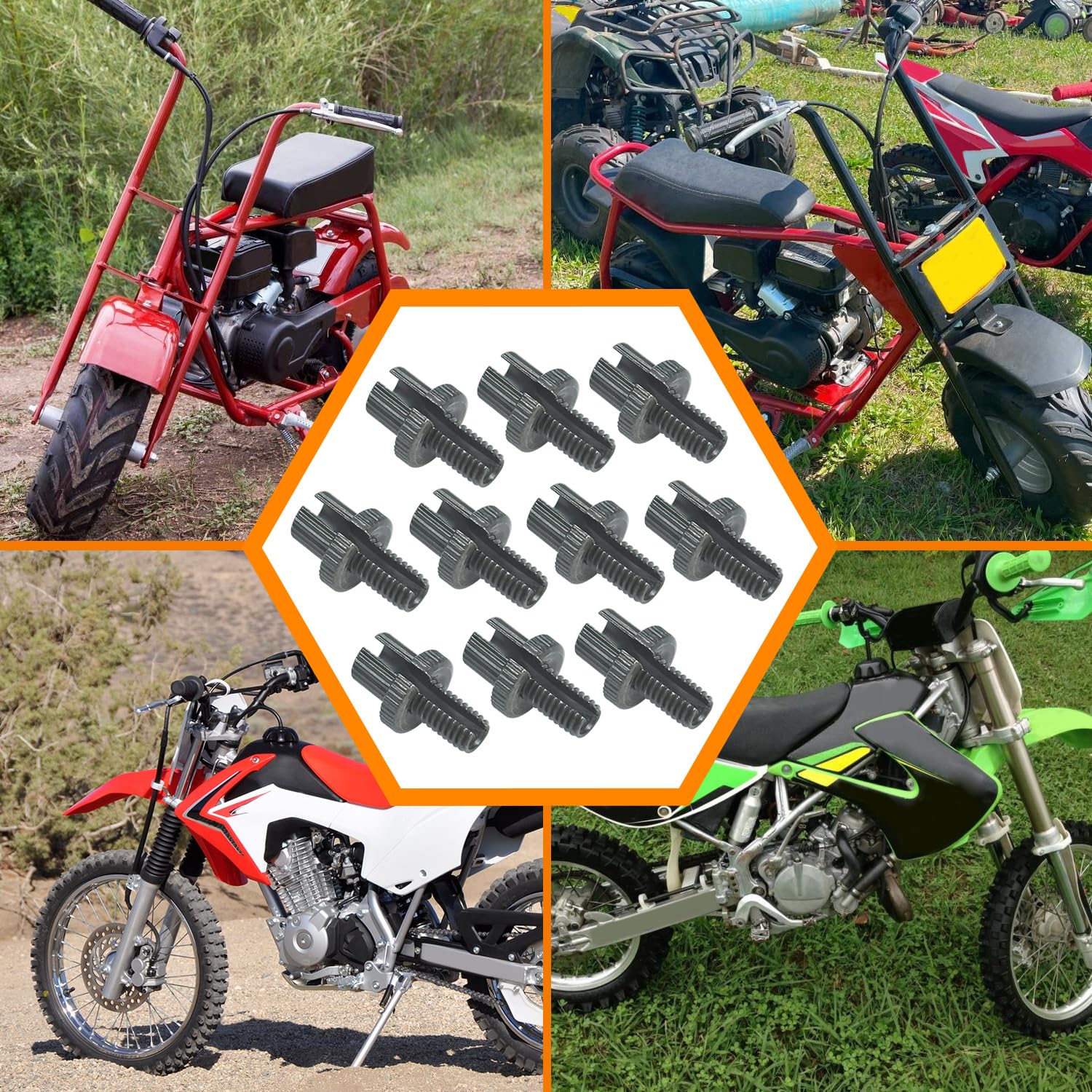 Holato 8Mm M8 Clucth Brake Cable Adjuster Screw For Coleman Ct200U Ct100U Baja Yerf-Dog Mini Bike Ct70 Crf50 Crf110 Xr50 Klx110 Ttr125 Pit Dirt Motocross Bike Motorcycle Ltz400 Kfx400 Atv Green 10Pcs