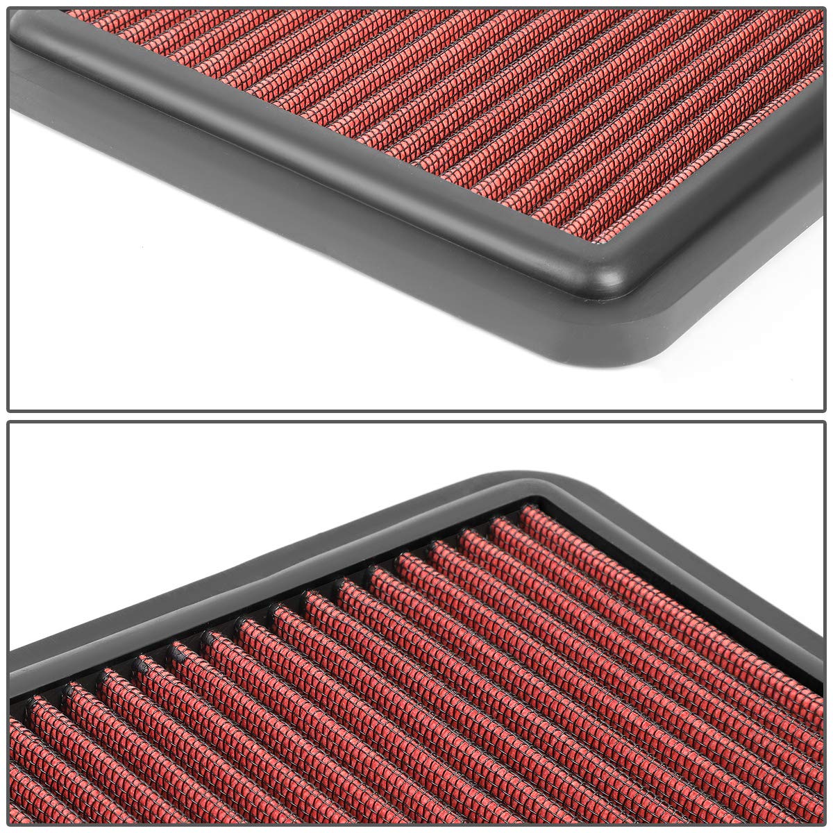 Dna Motoring Afpn-226-Rd Clean Air Washable Drop In Panel Air Filter Enhance Engine Performance Power & Acceleration Improve [Co