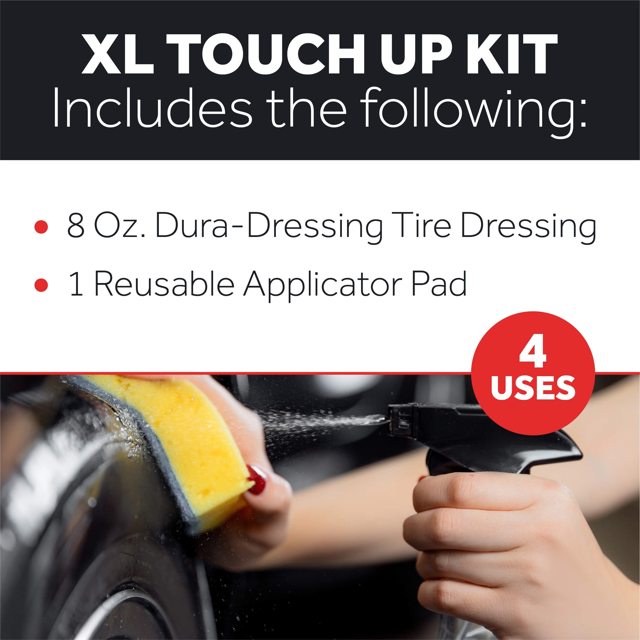 Dura-Dressing Re-Load For Tires Already Coated With Dura-Dressing, 8 Oz. Bottle - Tire Dressing Kit - Made In The Usa To Ensure