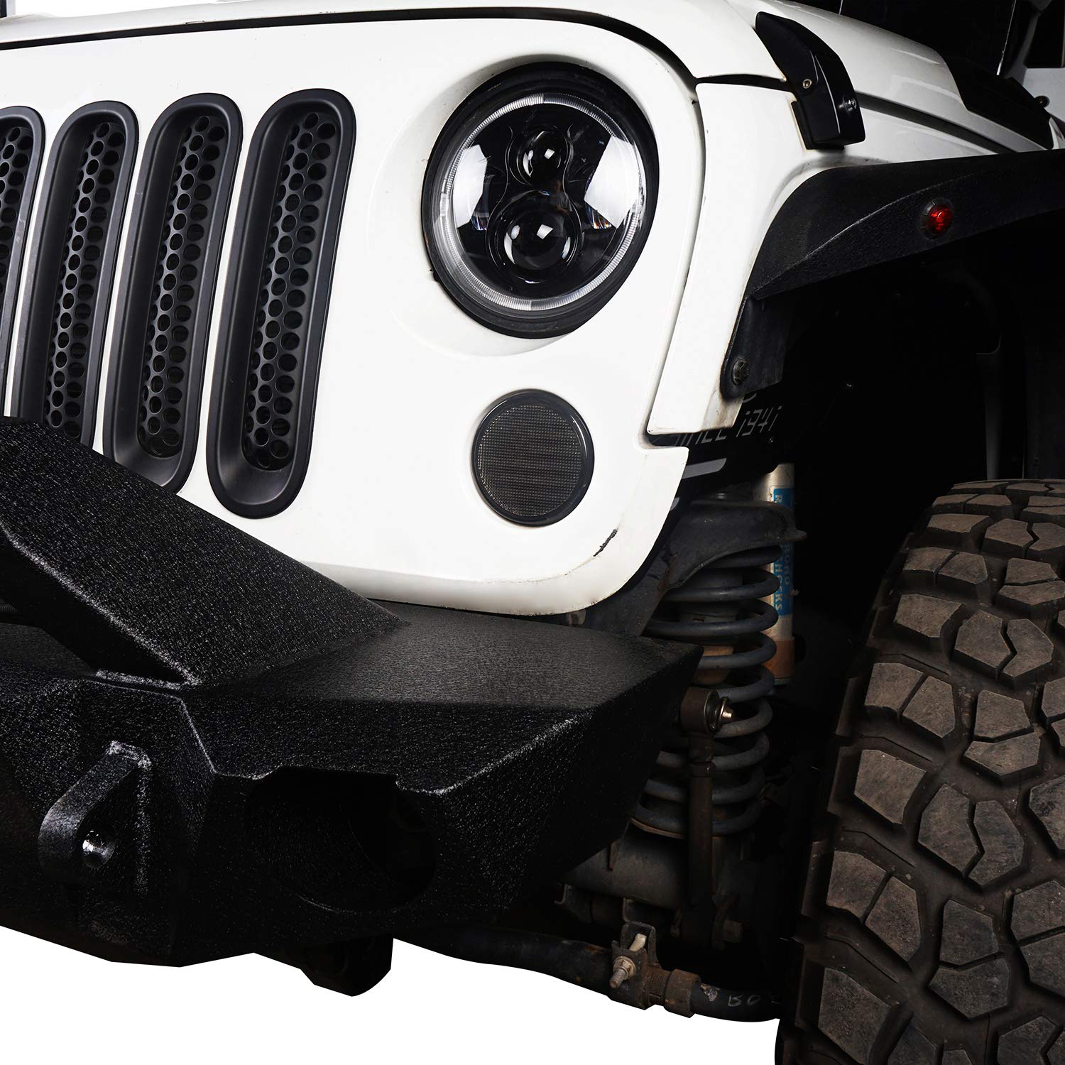 V8 God Turn Signal Front Lights Smoked Amber Led Indicator Blinker For Jeep Wrangler Jk & Unlimited 2007-2018 - Us Flag