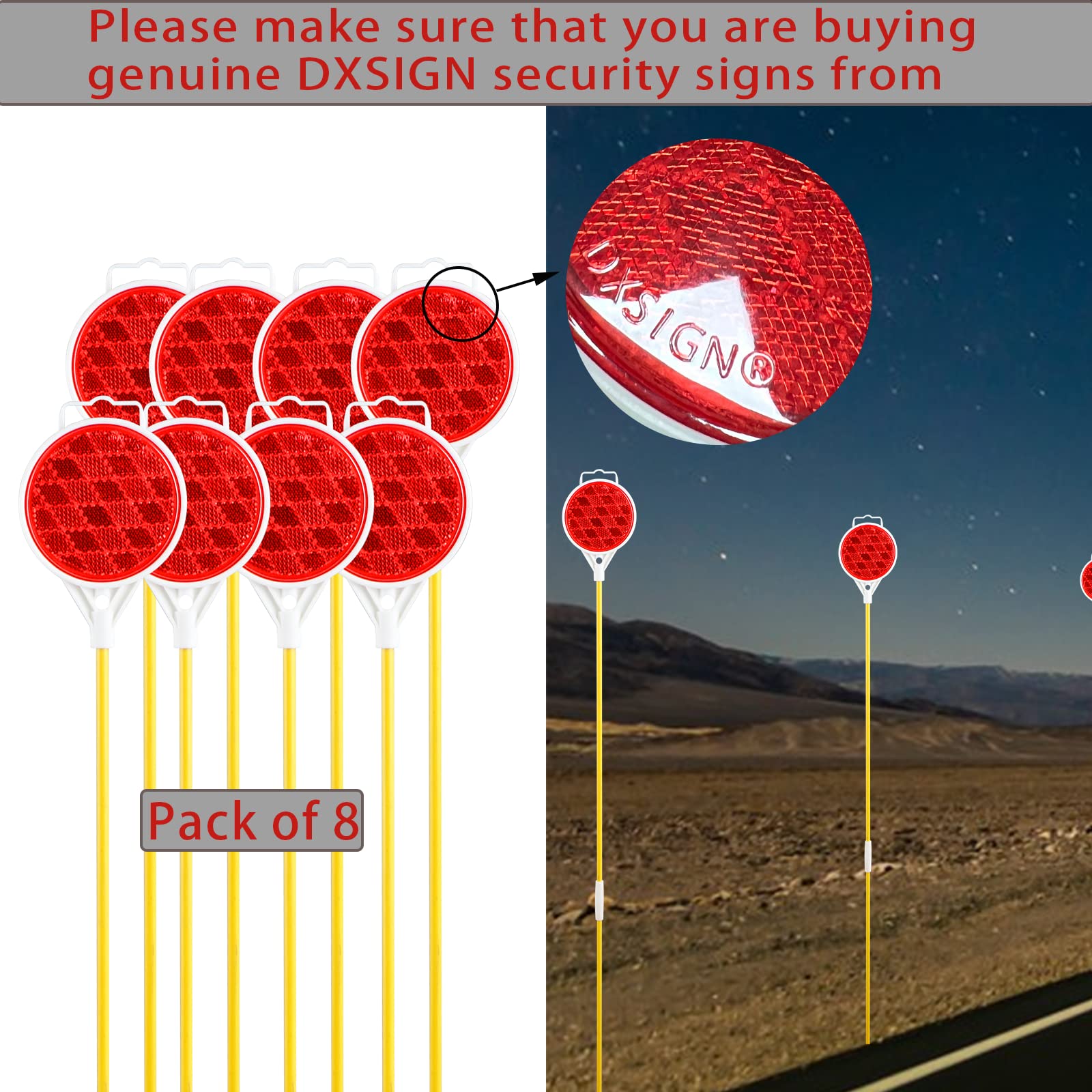 Orange Reflective Driveway Markers,Snow Plow Markers,Plow Markers,51 Inch Yellow Fiberglass Pole Double Sided Reflector For Driv